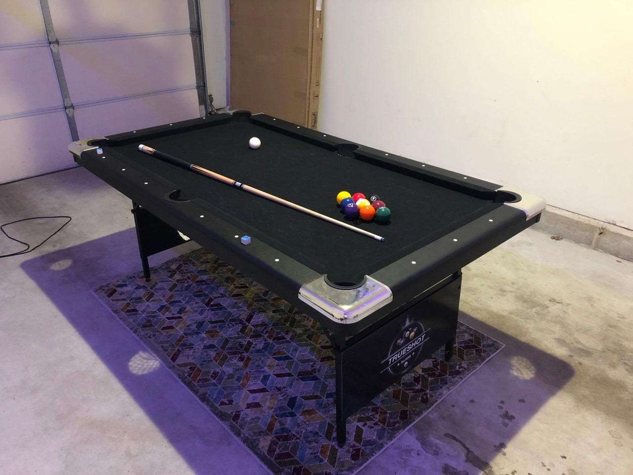 Fat Cat Trueshot 6 Foot Foldable Pool Table, Folding Billiard Table with Leg Levelers, K-818 Bumpers, Space Saving Design, Includes Cues and Balls customer photo 2