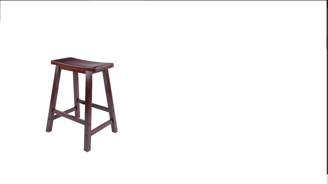 Winsome Satori Saddle Seat Counter Stool, 24 in Walnut, Classic Backless Bar Chairs for Kitchen & Dining Room customer photo 2
