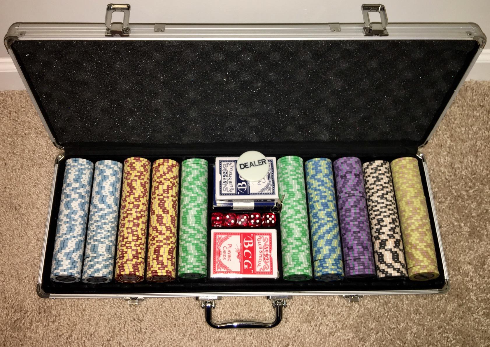 Versa Games Poker Chip Set - Casino Grade 13.5g Poker Chips, 7 Color Chip Denomination Set customer photo 2