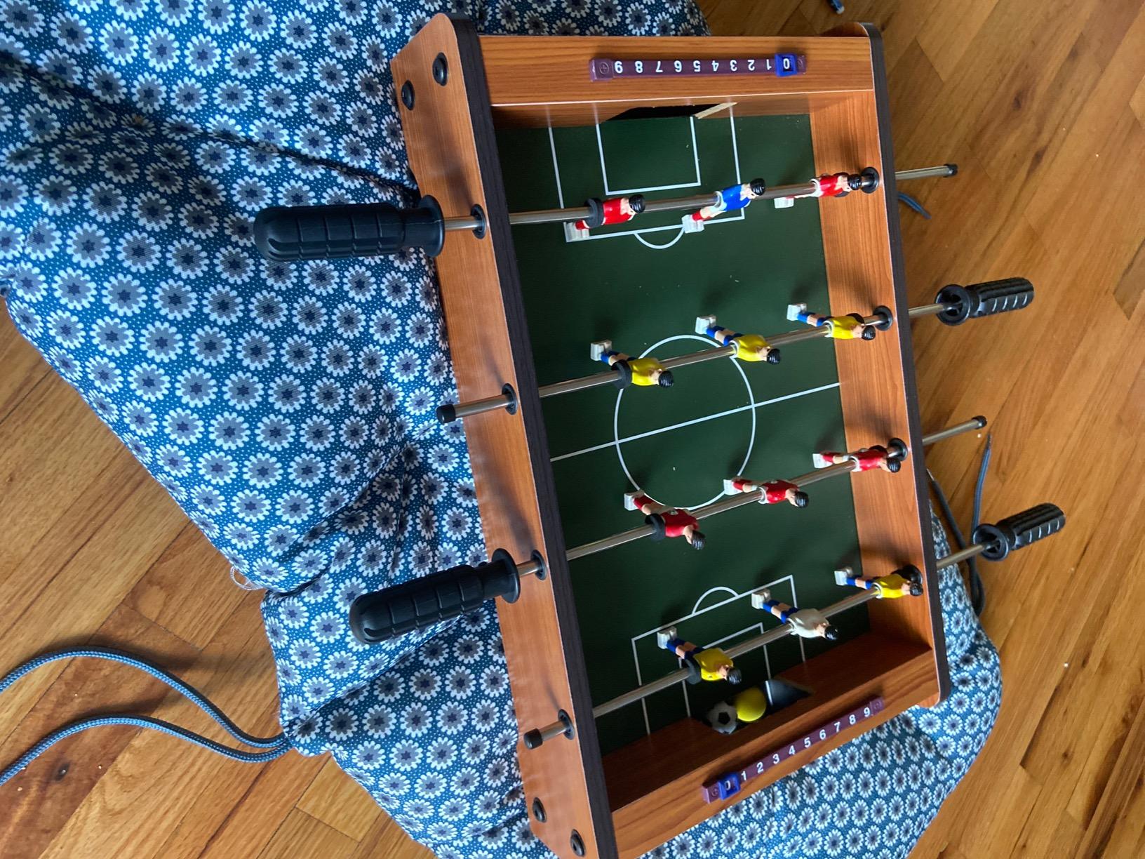 Foosball Table - 20-Inch Mini Soccer/Football Table Game for Arcade, Game Room, and Mancave - Set Includes Two Balls and Score Keeper by Hey Play customer photo 1