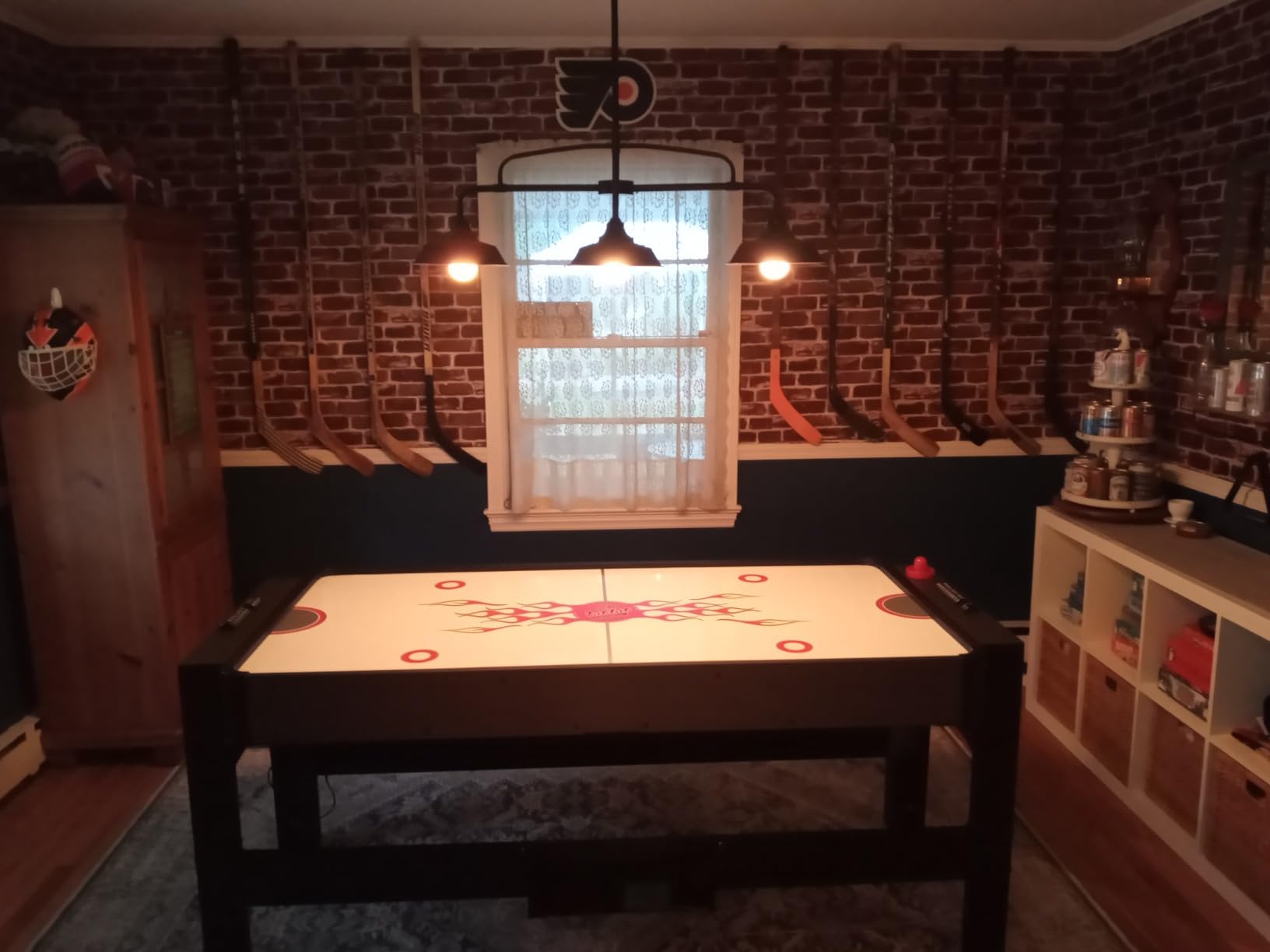 Fat Cat 3-in-1 6 Foot Flip Multi Game Table, Air Hockey Table, Pool Table, and Table Tennis Combo with 110V Motor, Includes Accessories customer photo 1