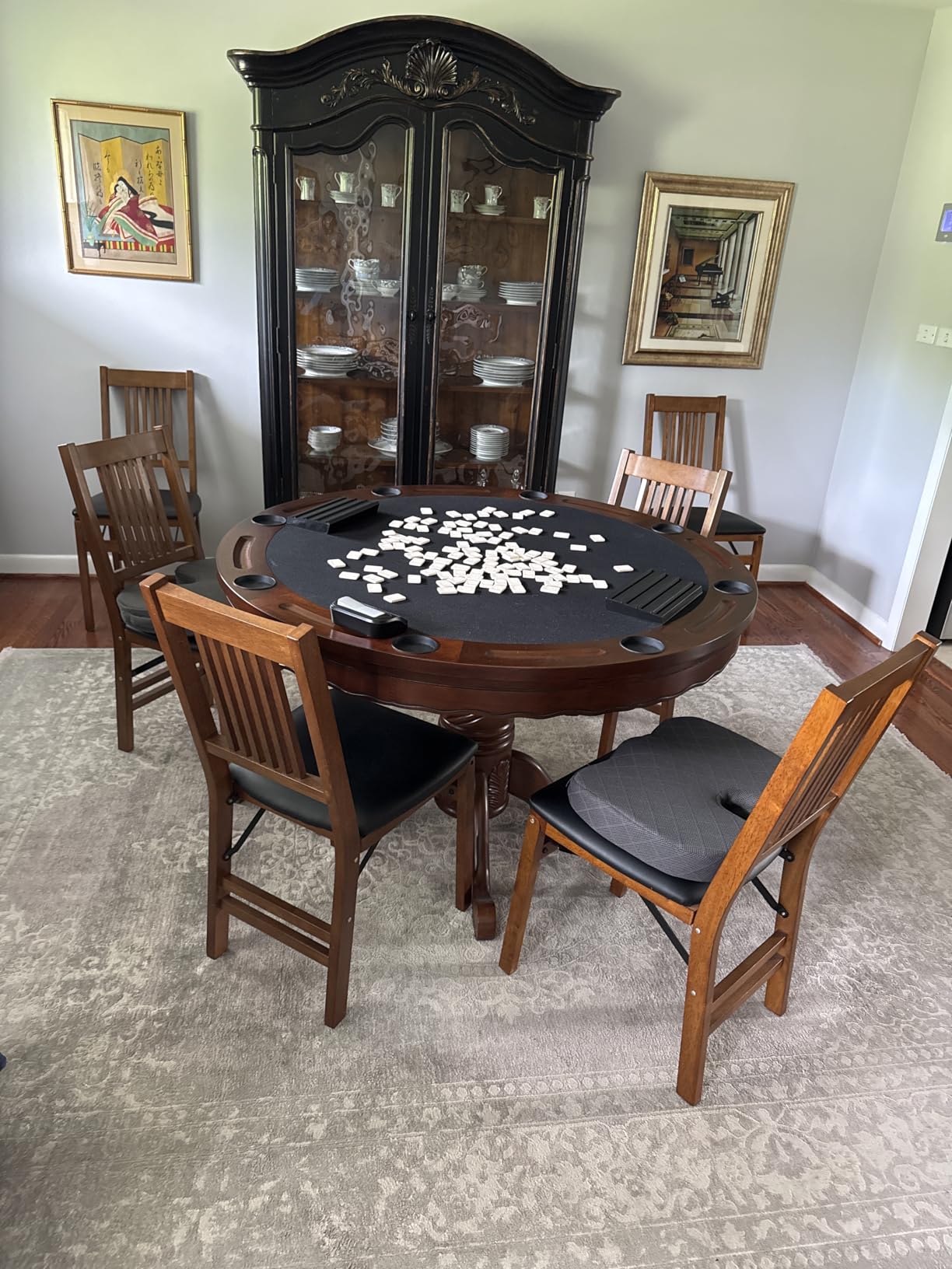 Coaster Home Furnishings - Turk - Engineered Wood - Round 3-in-1 Game Table - Traditional Style, Felt-Lined Poker Surface, Bumper Pool, Wooden Dining Surface - Dining Room - Tobacco customer photo 1
