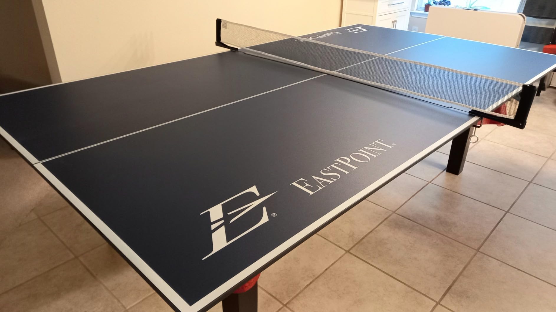EastPoint Foldable Table Tennis Conversion Top - 9 ft x 5 ft, Blue - Net & Posts Included as Ping Pong Accessories - Wood Surface for Table Tennis - Foldable Design for Billiard Room customer photo 2