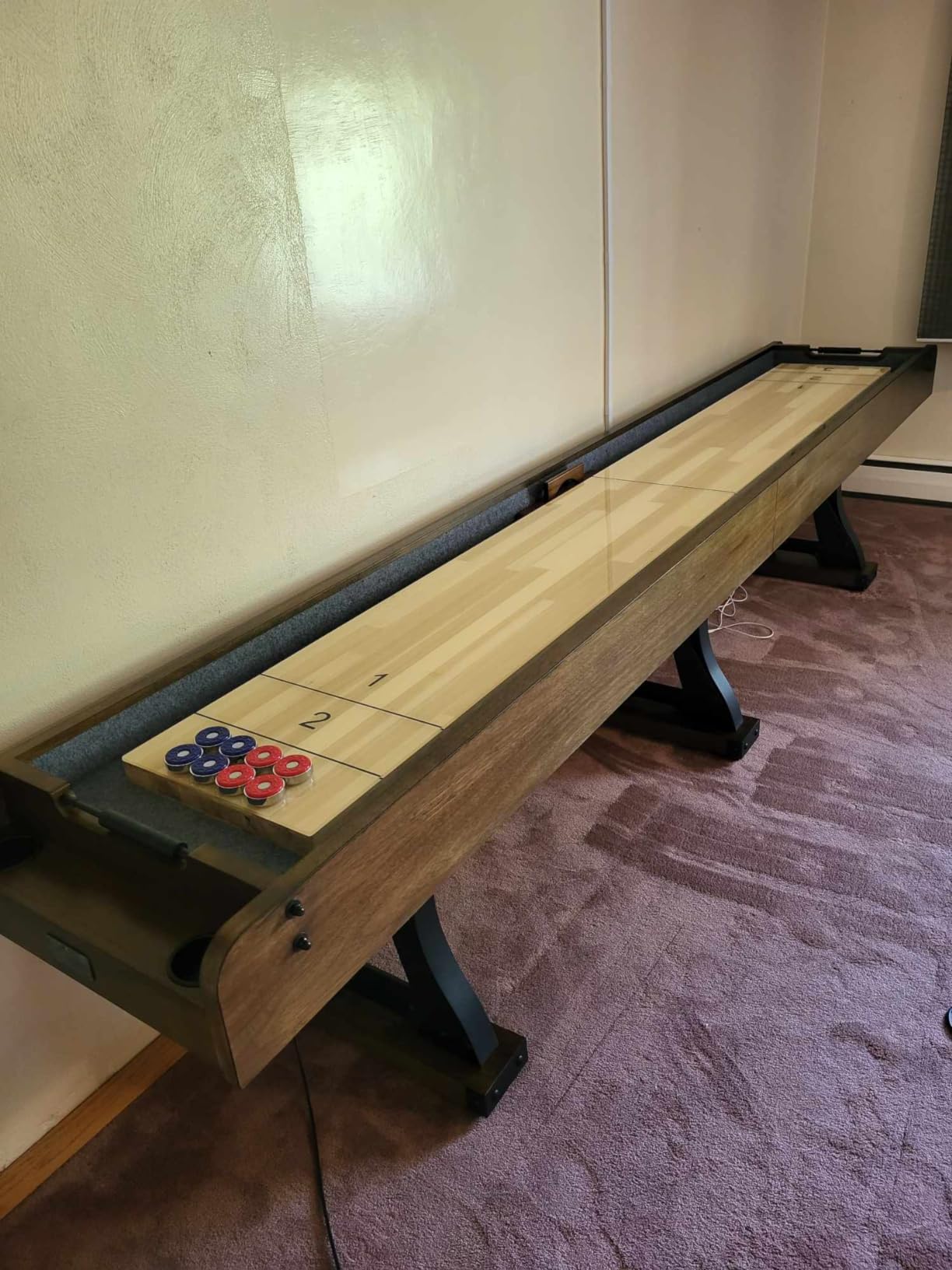 Barrington Billiards 12' Webster Shuffleboard Table with Scratch-Resistant Playfield and 8 Puck Set customer photo 1
