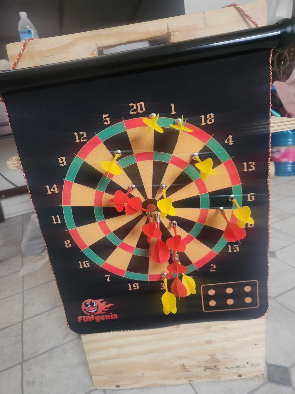 FUNGENIX Magnetic Dart Board for Kids - Indoor Outdoor Darts Game, 16pcs Magnetic Darts, Double Sided Board Games Set, Best Toys Gifts for Teenage Age 5 6 7 8 9 10 11 12 13 14 15 16 Years Old Boys customer photo 1