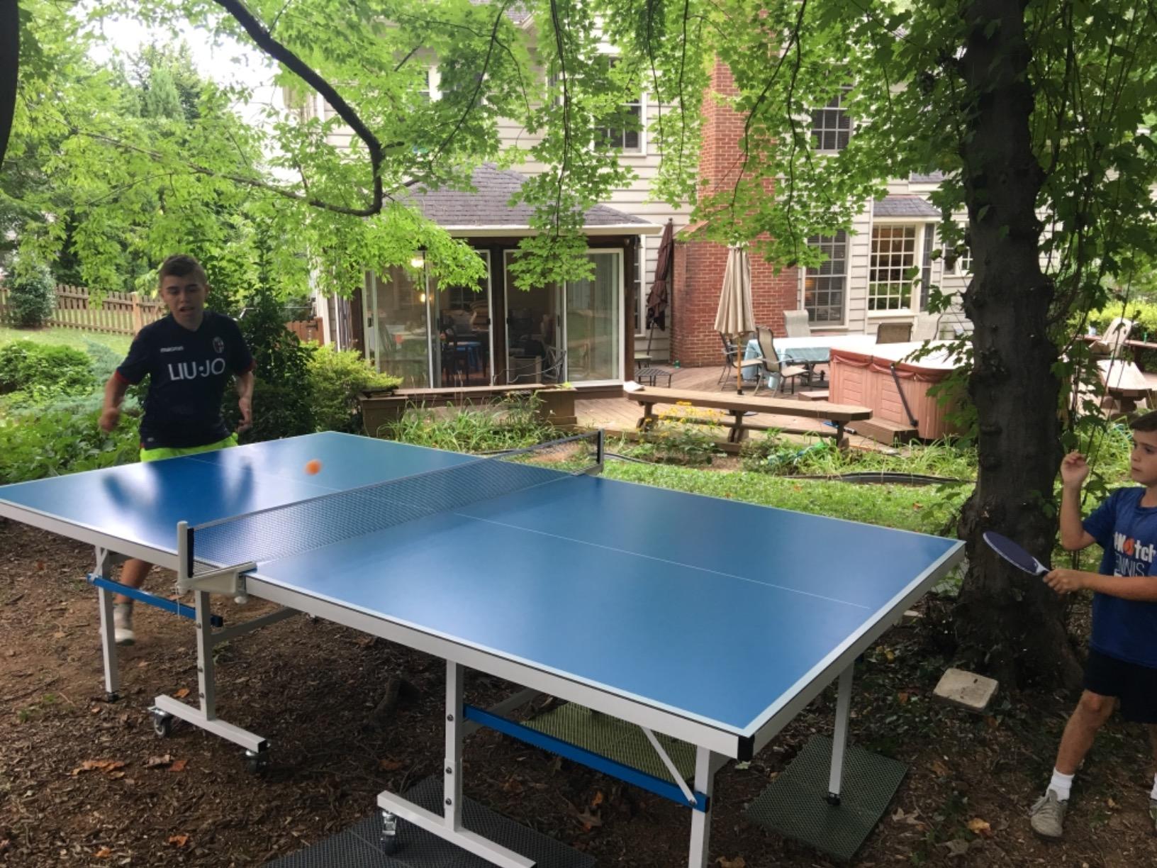 STIGA Outdoor Table Tennis Table - All-Weather Waterproof Aluminum Ping Pong Table with Net & Post, QuickPlay Assembly, 108