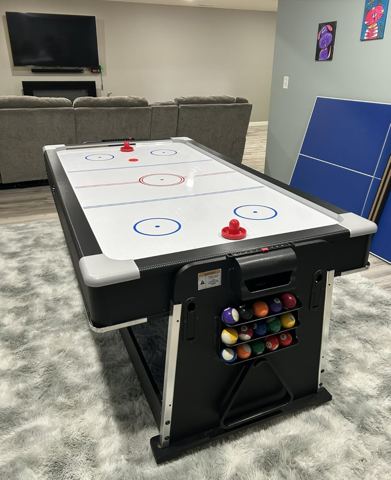 RACK Triad 7-Foot 3-in-1 Multi-Game Swivel Billiard/Pool Table - Pool, Table Tennis & Air Hockey Combo Game Table for Adults & Kids, Home Game Rooms customer photo 2