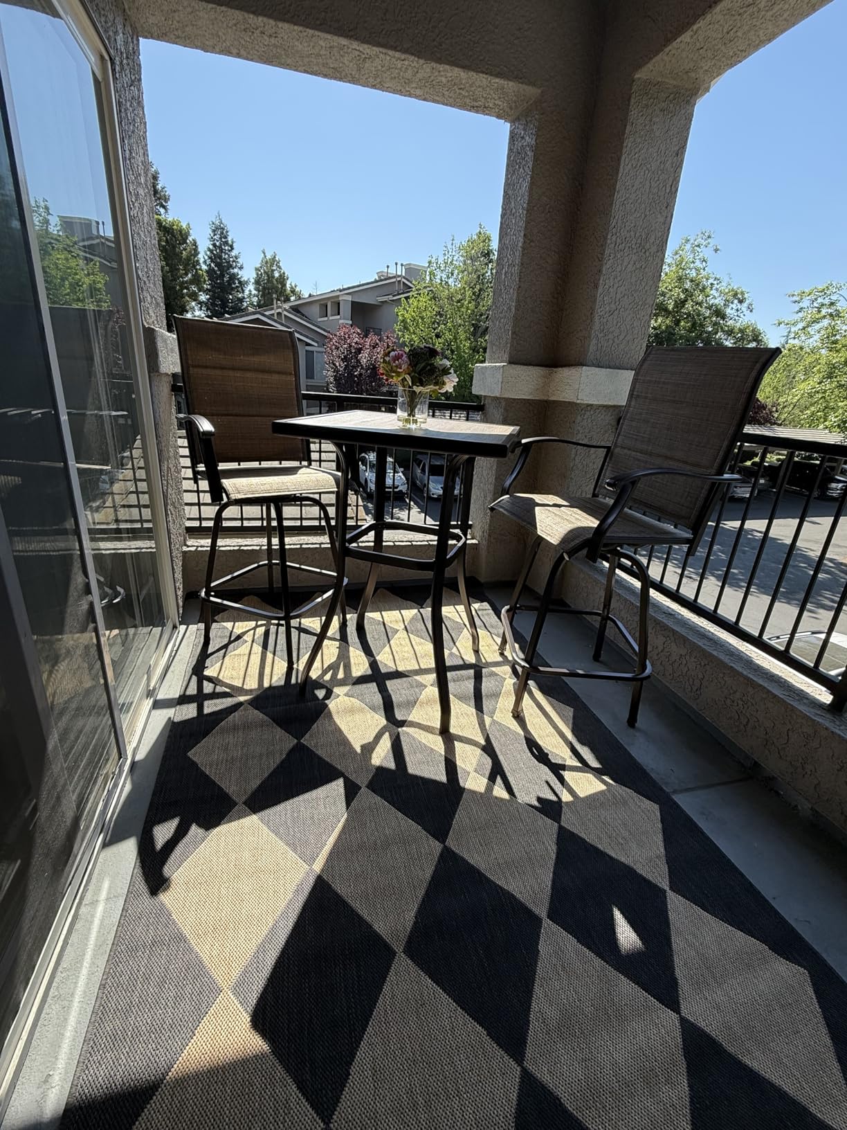 PHI VILLA Outdoor Swivel Bar Stools Set of 2, High Top Patio Chairs with Padded Textilene Seating, All-Weather Bar Height Furniture for Kitchen or Outside customer photo 2
