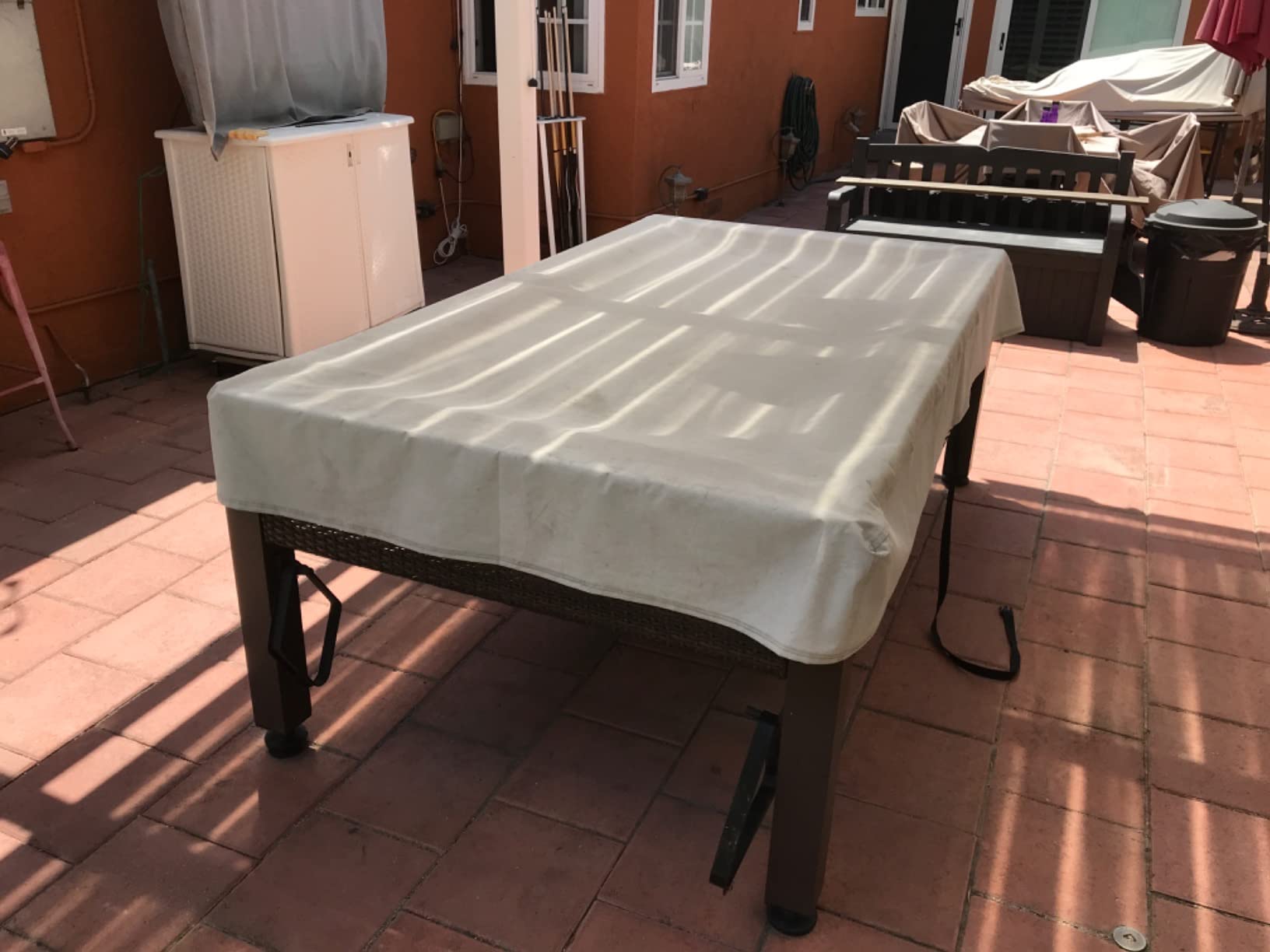 Pool Table Cover 7ft, Heavy Duty 600D Canvas Cloth, 7 Foot Billiards Table Covers, Waterproof Tear-Resistant Scratch-Proof (Light Grey) customer photo 2