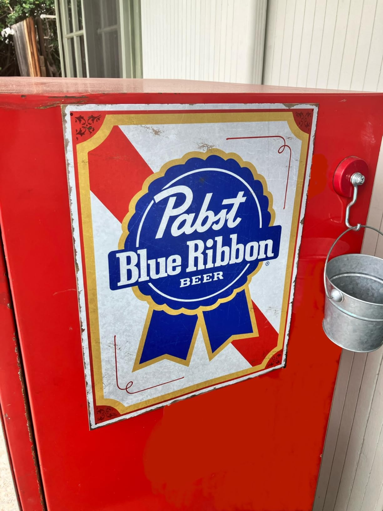 Desperate Enterprises PBR - Pabst Blue Ribbon Beer Tin Sign - Nostalgic Vintage Metal Wall Décor - Made in USA customer photo 1