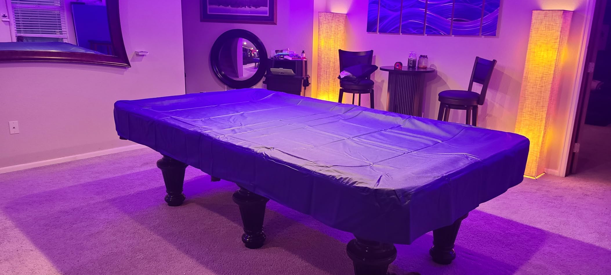 K-Musculo Pool Table Cover, Heavy Duty Leatherette Billiard Table Cover, Waterproof and Tearproof, 6.5/7/7.5/8/8.5/9 Foot Fitted customer photo 2