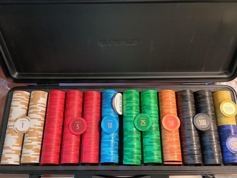 SLOWPLAY Godel 14g Clay Poker Chips Set for Texas Hold'em, 500 PCS [Blank Chips] Features a High-end Chip case with Extra Durable German Polycarbonate Shell, Ideal Gifts for Poker Players customer photo 1