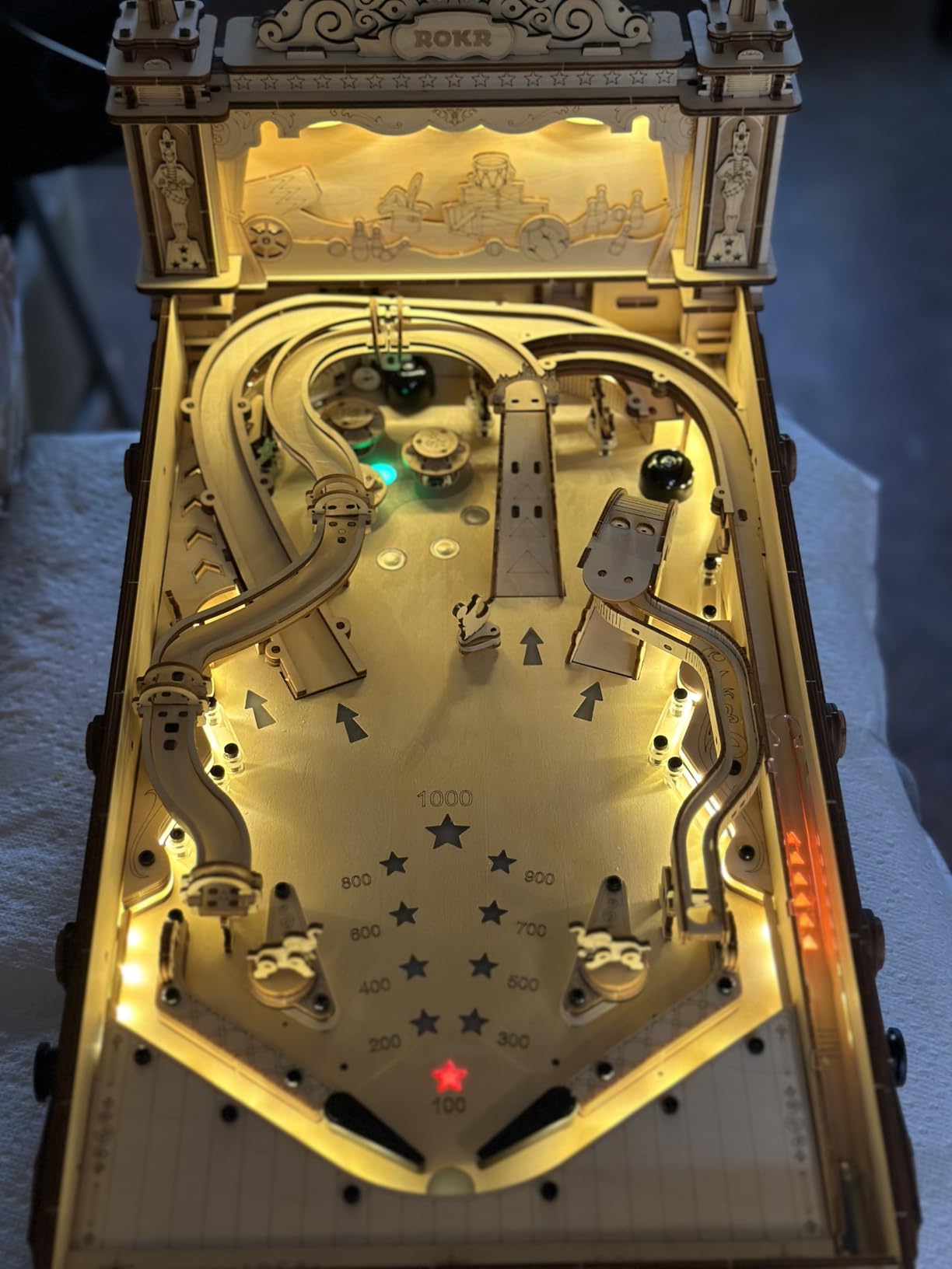 ROKR Miniature Pinball Machine-3D Wooden Puzzles for Adults-DIY Wood Model Kits for Adults-Toy Gifts for Ages 14 and Up customer photo 1