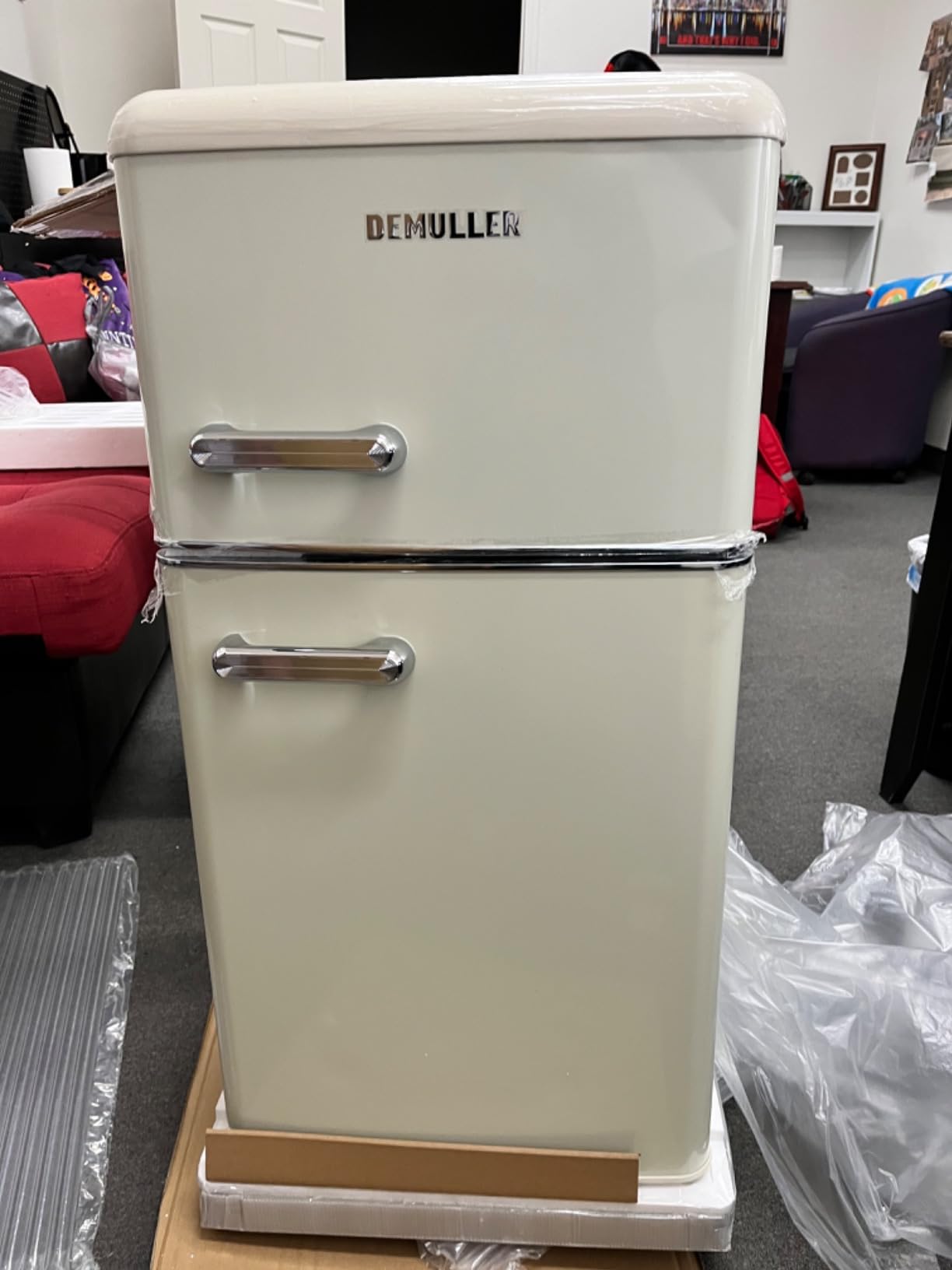 DEMULLER Retro Mini Fridge 3.5 Cu.ft Small Refrigerator with Top Freezer Compact Fridge Apartment Size Refrigerator Dual Door with Handles for Home Office Dorm customer photo 2
