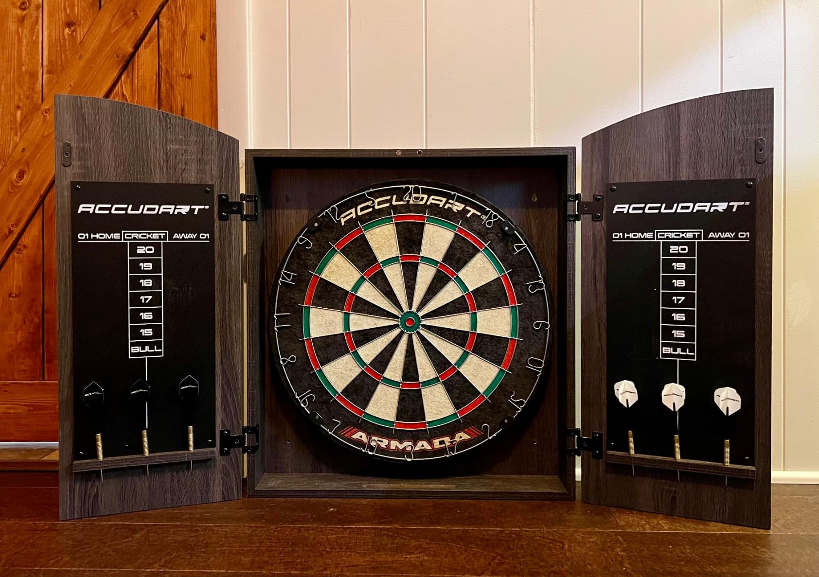 Accudart Armada Bristle Dartboard Cabinet Set - Official 18