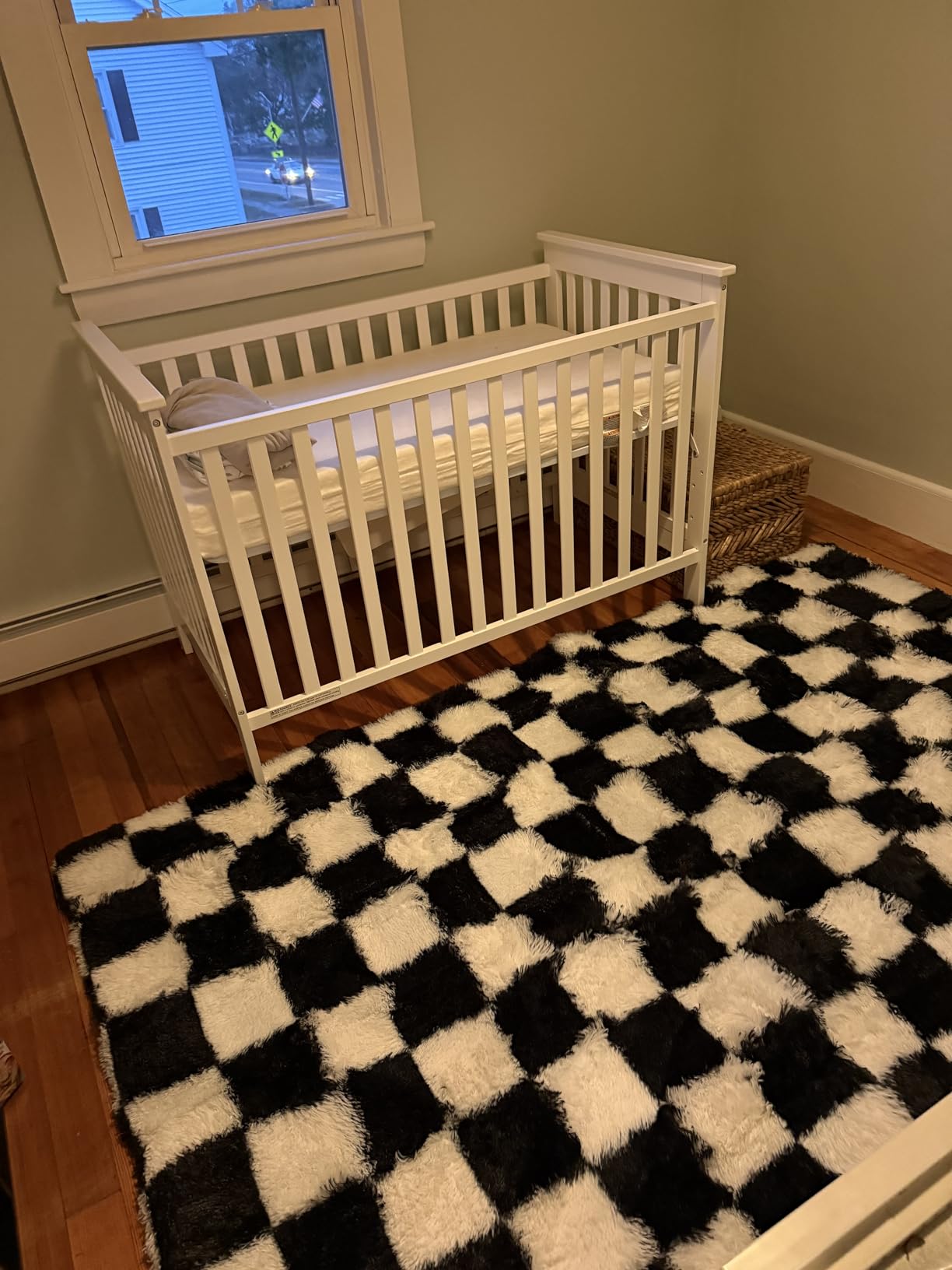 KICMOR Black and Grey Area Rug for Bedroom, 4x6 Fluffy Fuzzy Shag Checkered Rugs Shaggy Carpet for Living Room customer photo 1