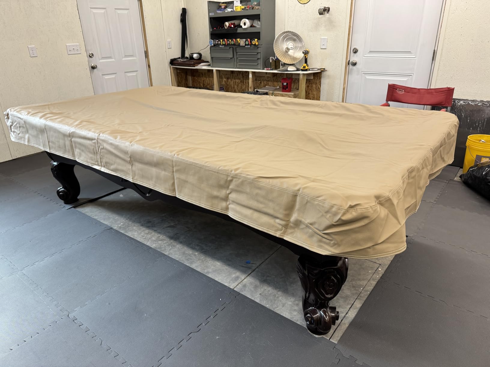 GoSports 8 ft Premium Leatherette Pool Table Cover - Waterproof & Tearproof - Heavy Duty Indoor & Outdoor Billiard Table Cover customer photo 1