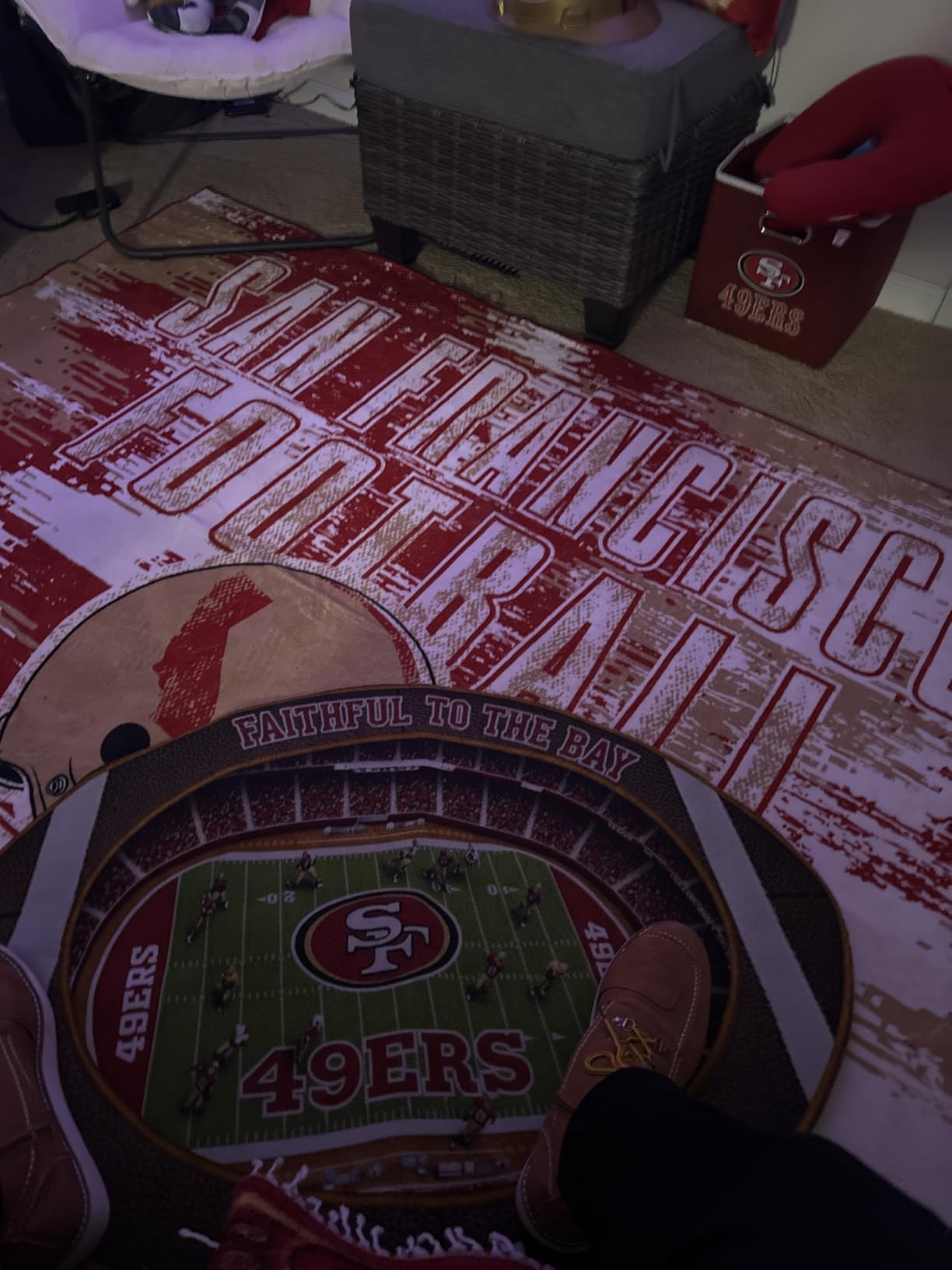 Living Room Rug for Bedroom Machine Washable Football Sports Area Rugs Carpet Non-Slip Backing for Boys and Man Cave Decor 5x7 customer photo 2