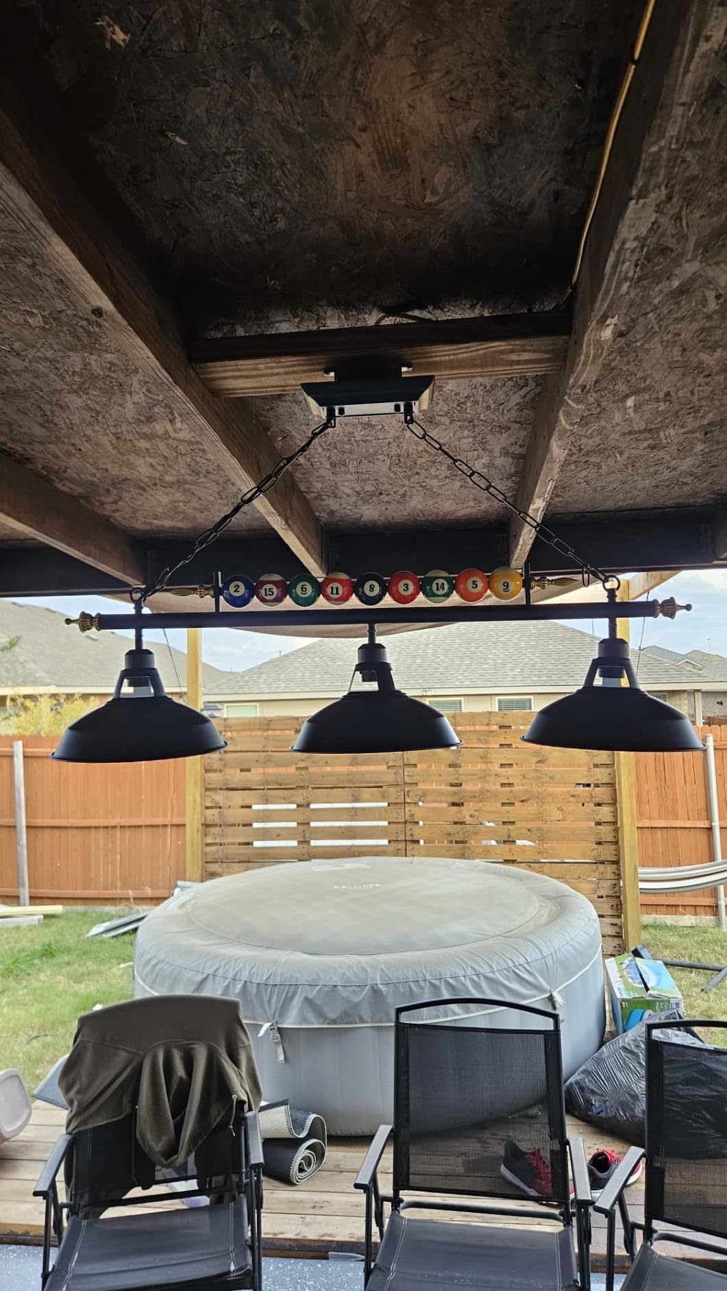 Rossesay Adjustable Pool Table Lights for 7'-8' Billiard Light Hanging Pool Table Fixture Lighting Pendant Lamp with Metal Shades for Game Rooms (Bulb Not Included)(Black,4 Lights) customer photo 2