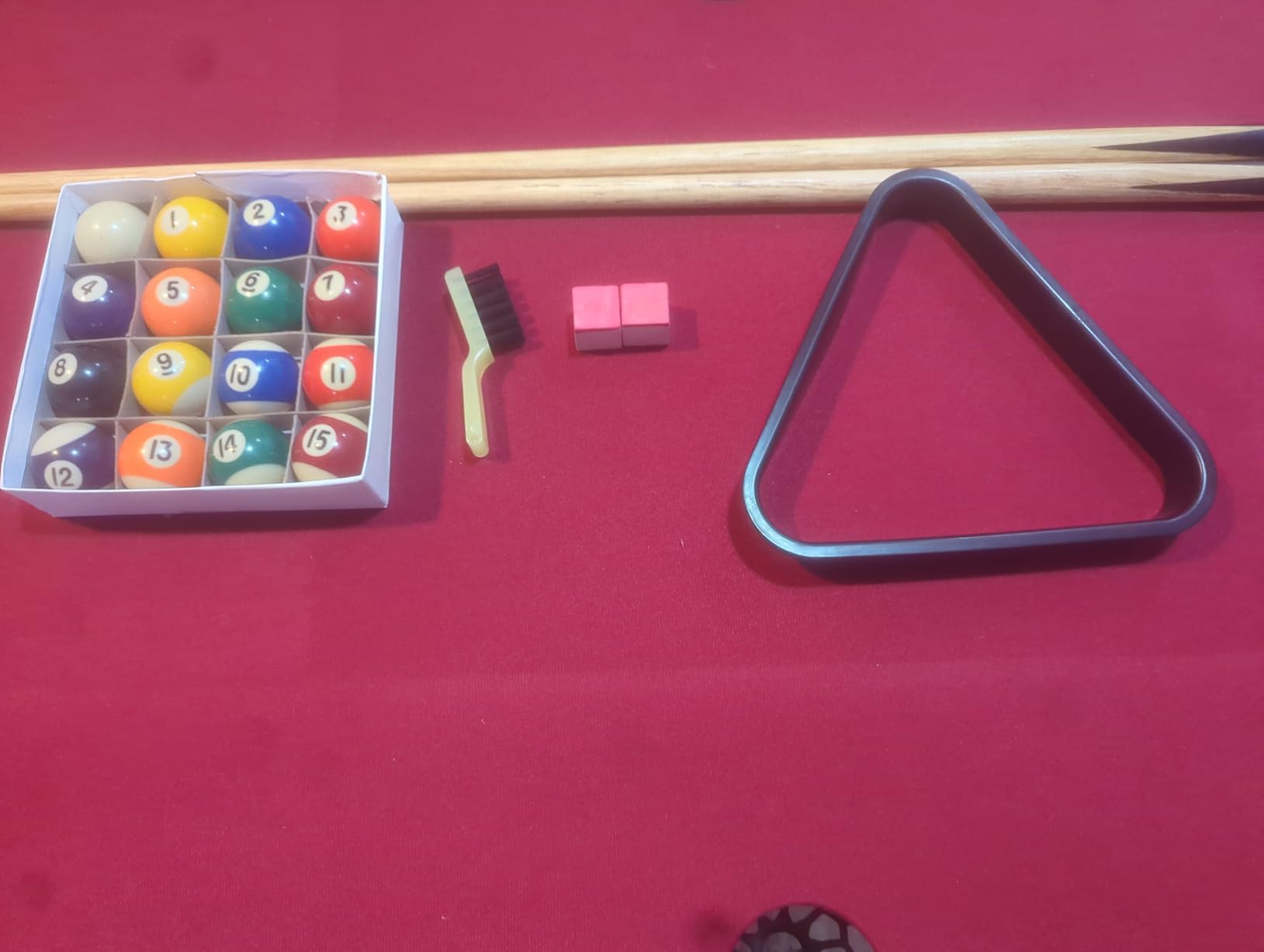 Pool Table, Portable Wooden Billiards Table for Kids, Indoor Pool Game Tables with 2 Cue Sticks, 16 Balls, Triangle, Chalk, Brush for Family, Game Room, Party customer photo 1