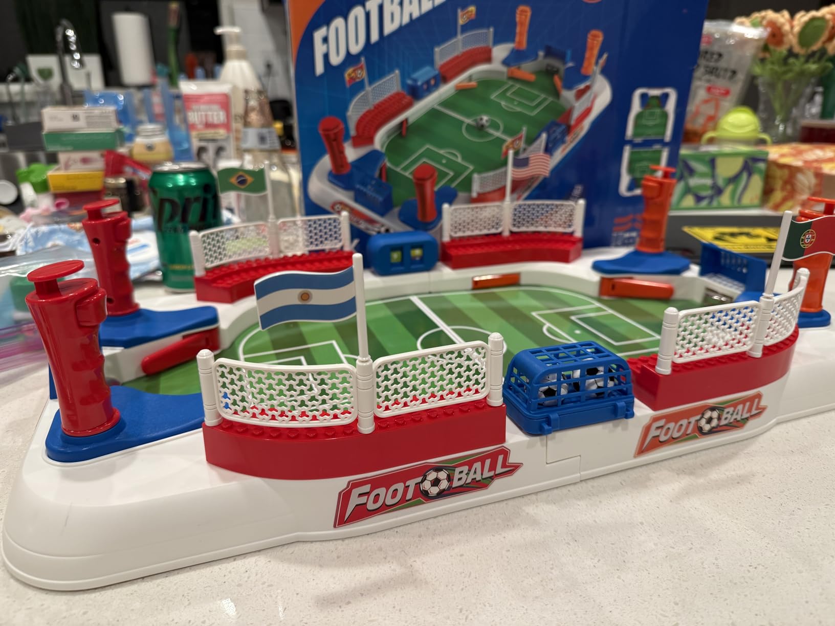 Mini Foosball Table Game for Kids Soccer Game Set Gifts Boys Toy Football Games Board for Indoor Sports Game Room Pinball Interactive Birthday Gift Toys for 3 4 5 6 7 8-12 Year Old Family Gatherings customer photo 2