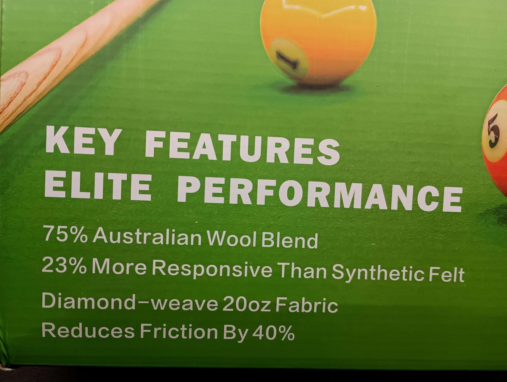 Hiksuky Accuplay 20 oz Worsted Wool Pool Table Cloth - Precut for 7/8/9ft Tables | 3 Colors | Teflon Guard customer photo 1
