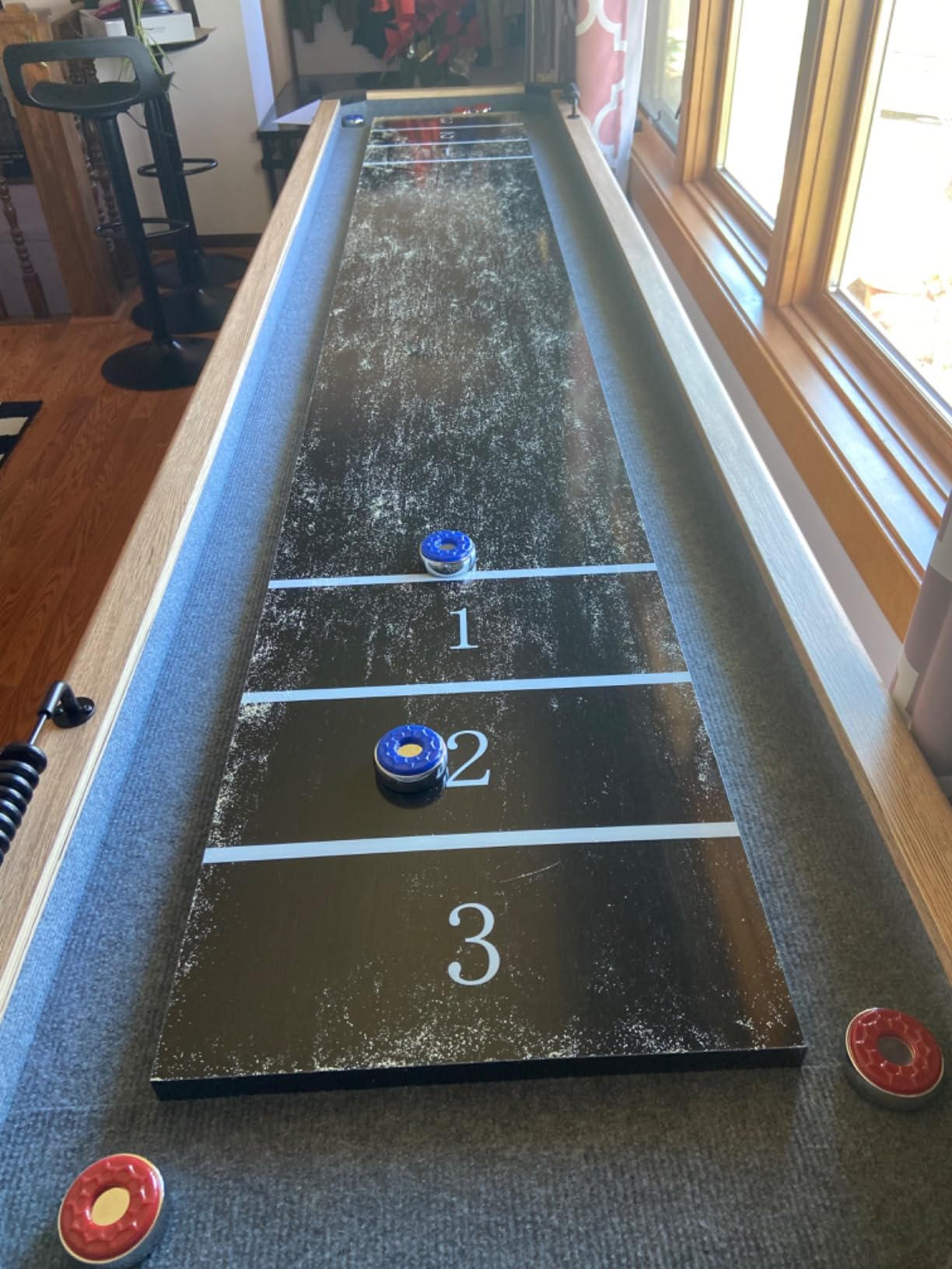 Barrington Billiards 9ft Wentworth Shuffleboard Table with Scratch-Resistant Black Playfield and 8-Puck Set Perfect for Game Rooms customer photo 1