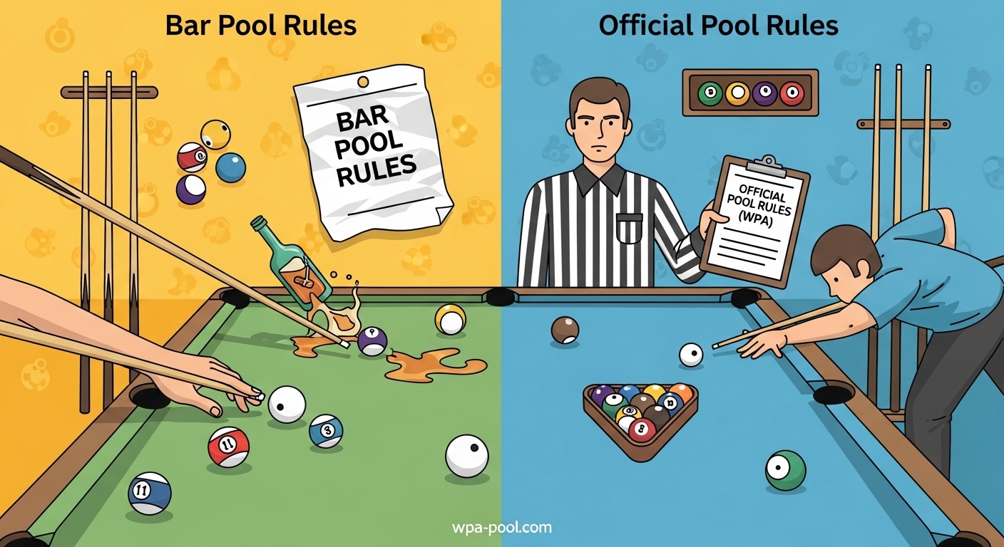 Bar Pool Rules vs Official Pool Rules