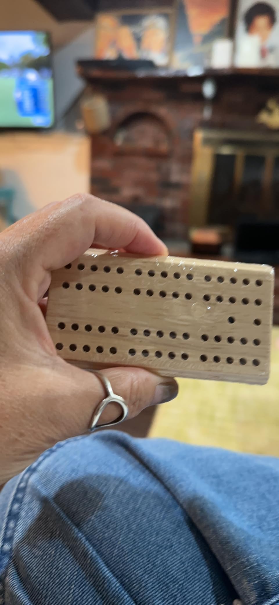 WE Games Wooden Folding Travel Cribbage Board with Metal Pegs, Small Size for Easy Travel customer photo 1