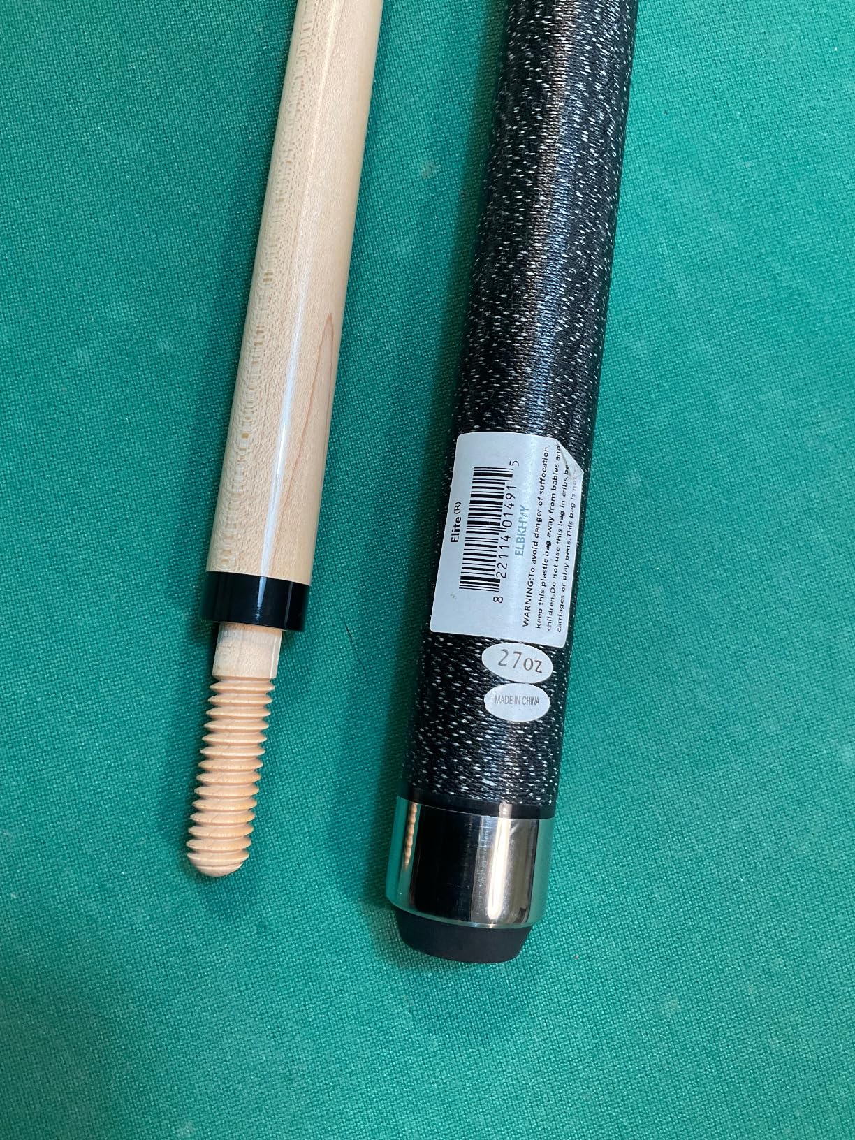 Elite Heavy 27oz Banned Break Cue, Massive Weight Breaker Cue, Black Irish Linen Wrap, Phenolic Tip, Wooden Cue with Hardrock Maple customer photo 1