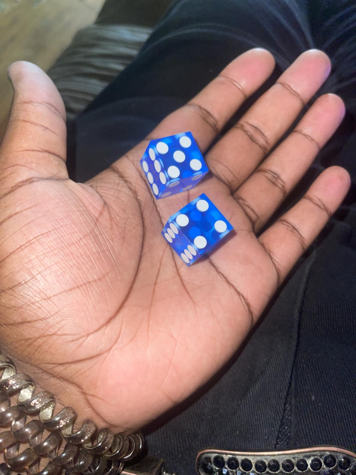 Trademark Poker 19MM A Grade Serialized Casino Dice with Sharp Edges (Blue) customer photo 1