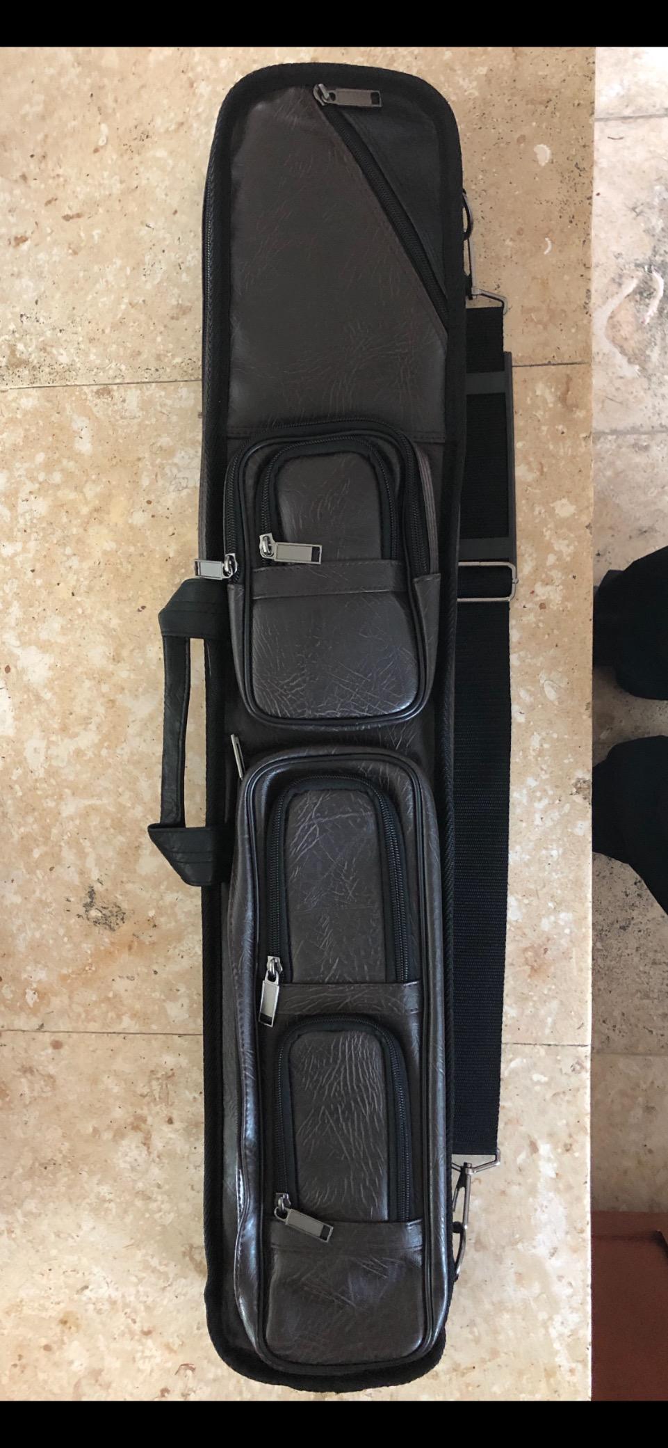 Lucasi Brown Leatherette Soft Pool Cue Case with Black Accents, 4B/8S (LC5) customer photo 1