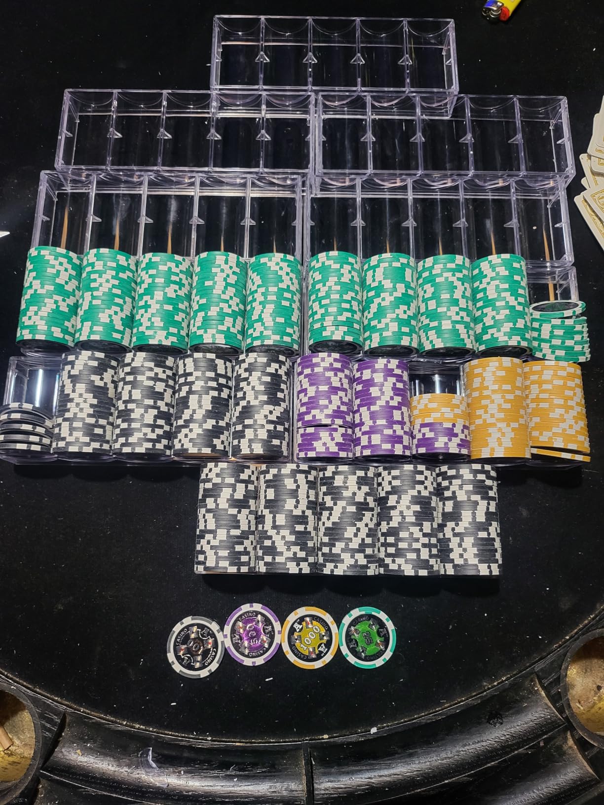 Brybelly Ace Casino Poker Chips Set - 1000 Heavyweight (14-Gram) Clay Composite Chips, Acrylic Display Case customer photo 2