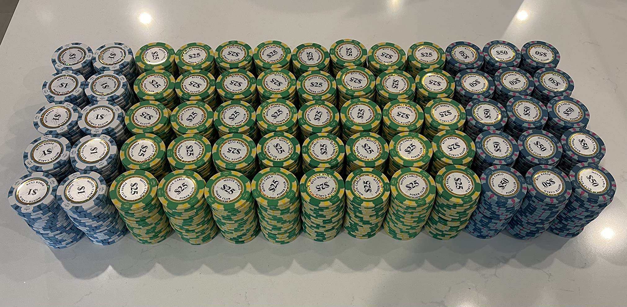 Brybelly Monte Carlo Premium Poker Chips (50-Pack) Heavyweight 14-Gram Clay Composite customer photo 2