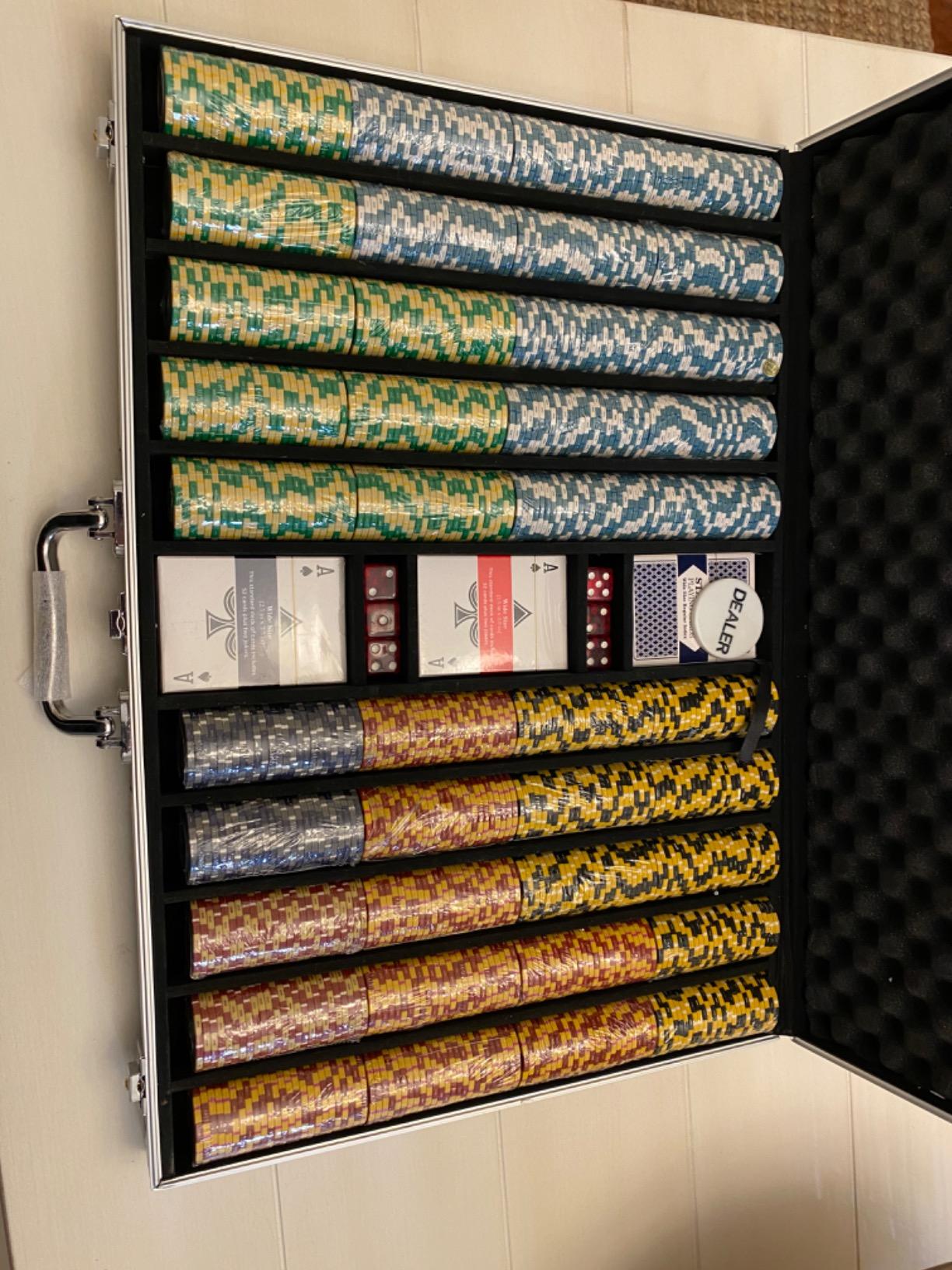 Brybelly 14 Gram 1000 Count Poker Set - Monte Carlo - 14G Clay Composite Chips with Aluminum Case customer photo 1