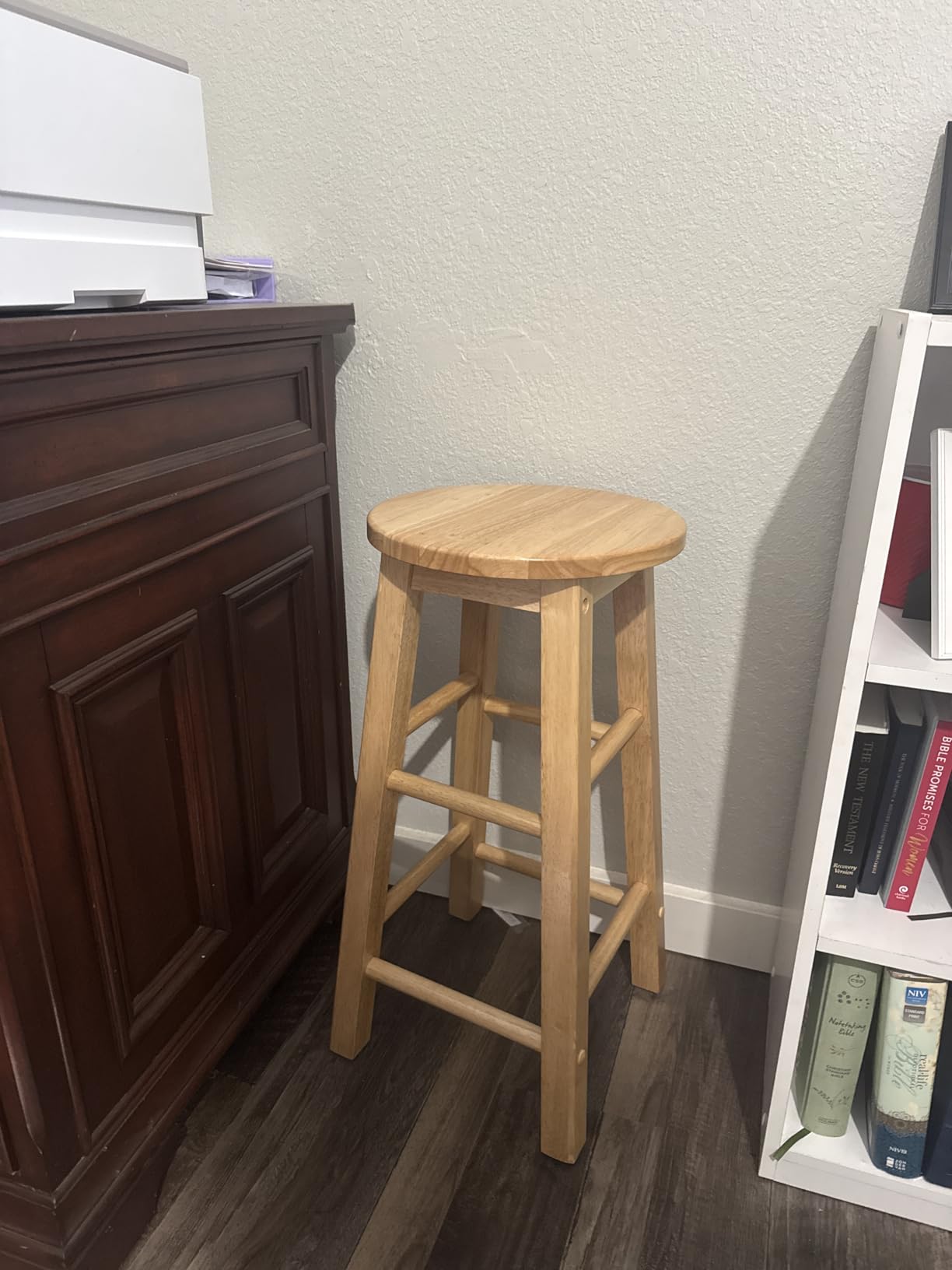 Linon Natural Barstool with Round Seat, 24-Inch customer photo 1
