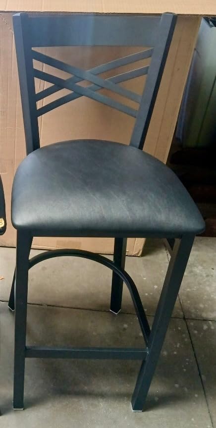 Flash Furniture HERCULES Series Black 'X' Back Metal Restaurant Barstool - Black Vinyl Seat customer photo 1