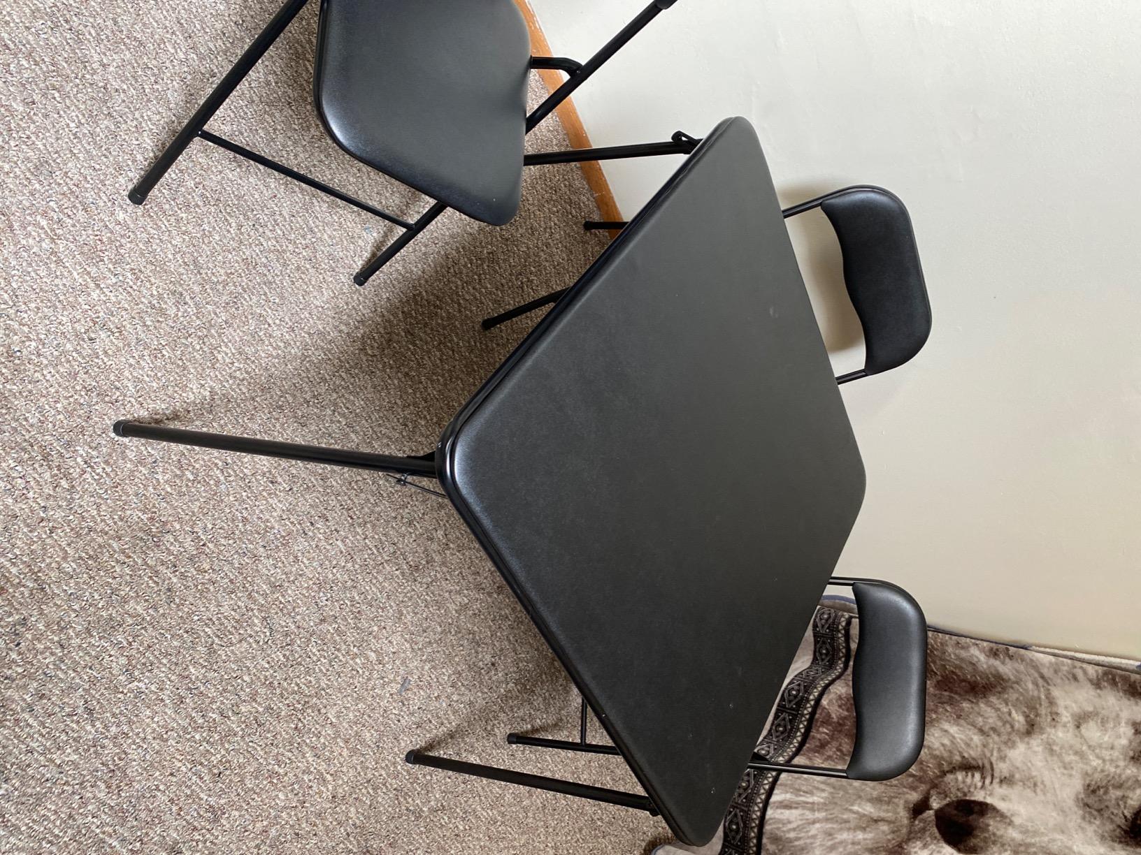 Flash Furniture Madison 5-Piece Folding Card Table and Chairs Set, Portable Event Table and Chairs Set, Black customer photo 2
