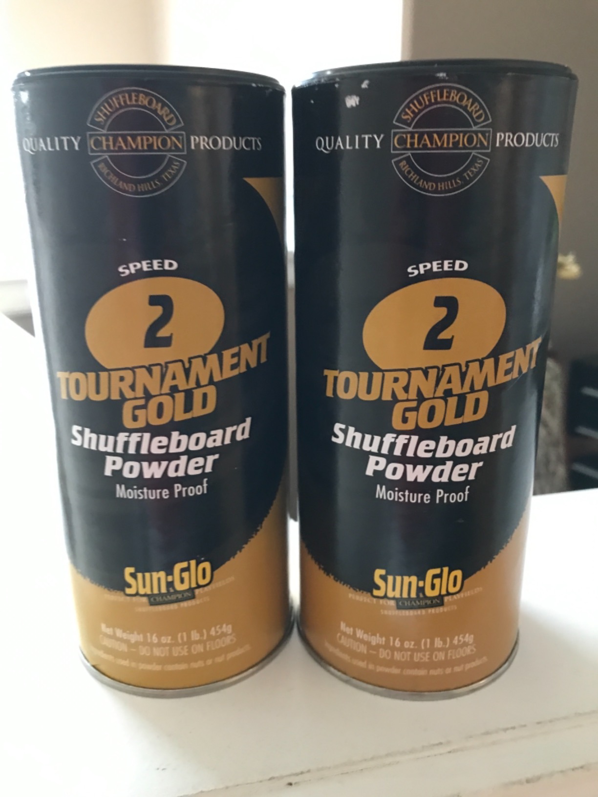Sun-Glo Twin Pack of 2 Speed Shuffleboard Powder Wax with a Shuffleboard Sweep bundle option customer photo 1