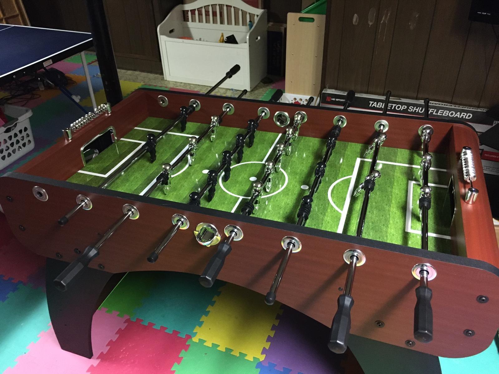 Hathaway Metropolitan 54 inch Foosball Table Adult Size for Family Game Rooms - Smooth Playfield, Dual Abacus Scoring, Weighted Players, Cherry Finish customer photo 2