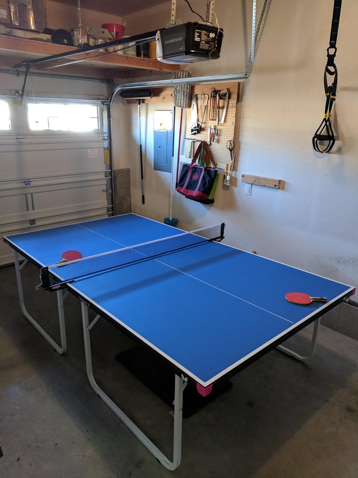 Butterfly Compact 19 Ping Pong Table - Foldable Table Tennis Table with Wheels - Regulation Size Ping Pong Table with Detachable Net Included - Ships Assembled customer photo 2