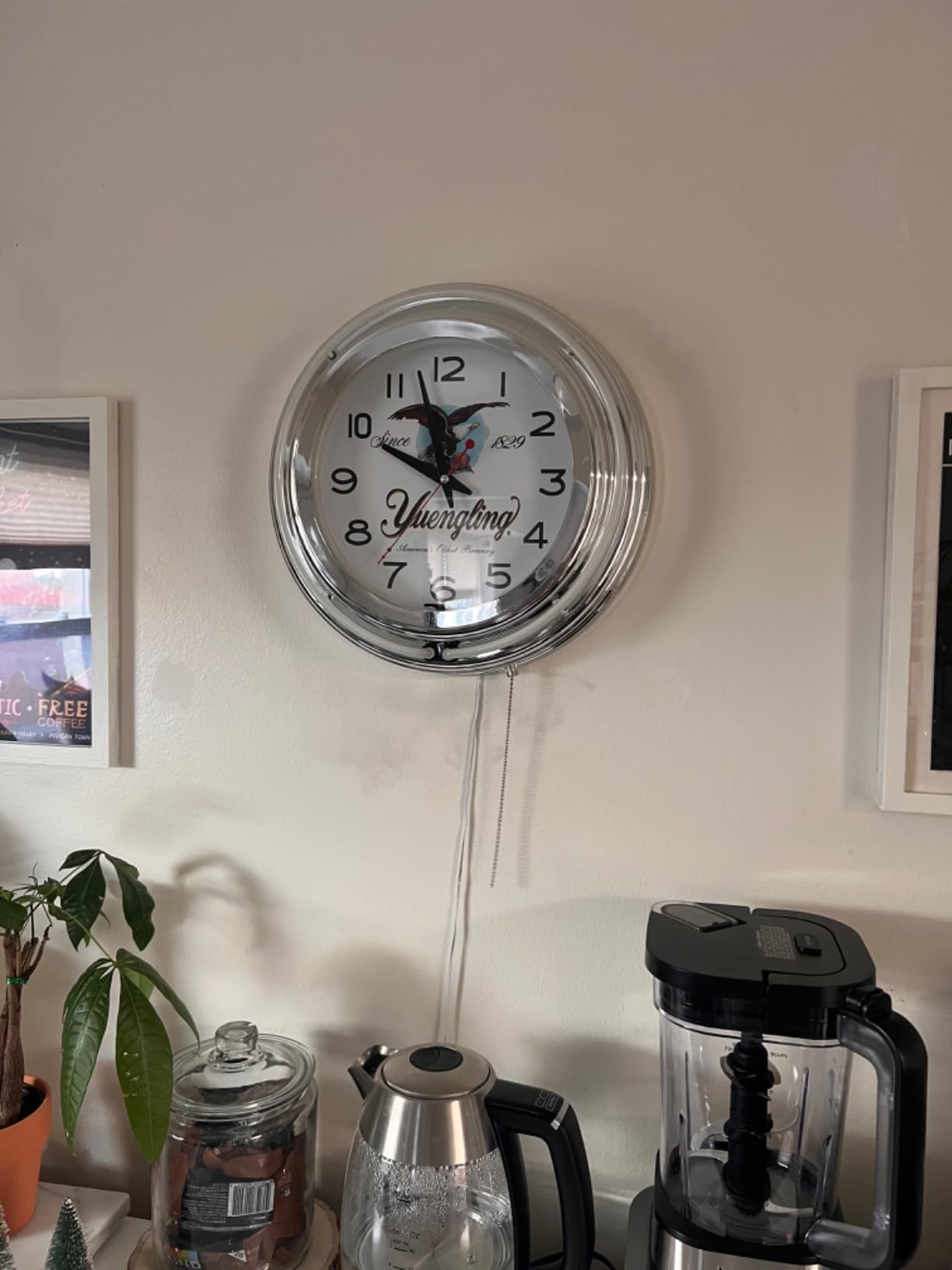 Yuengling America's Oldest Brewery Since 1829 Beer Logo Blue Double Neon Wall Clock customer photo 2