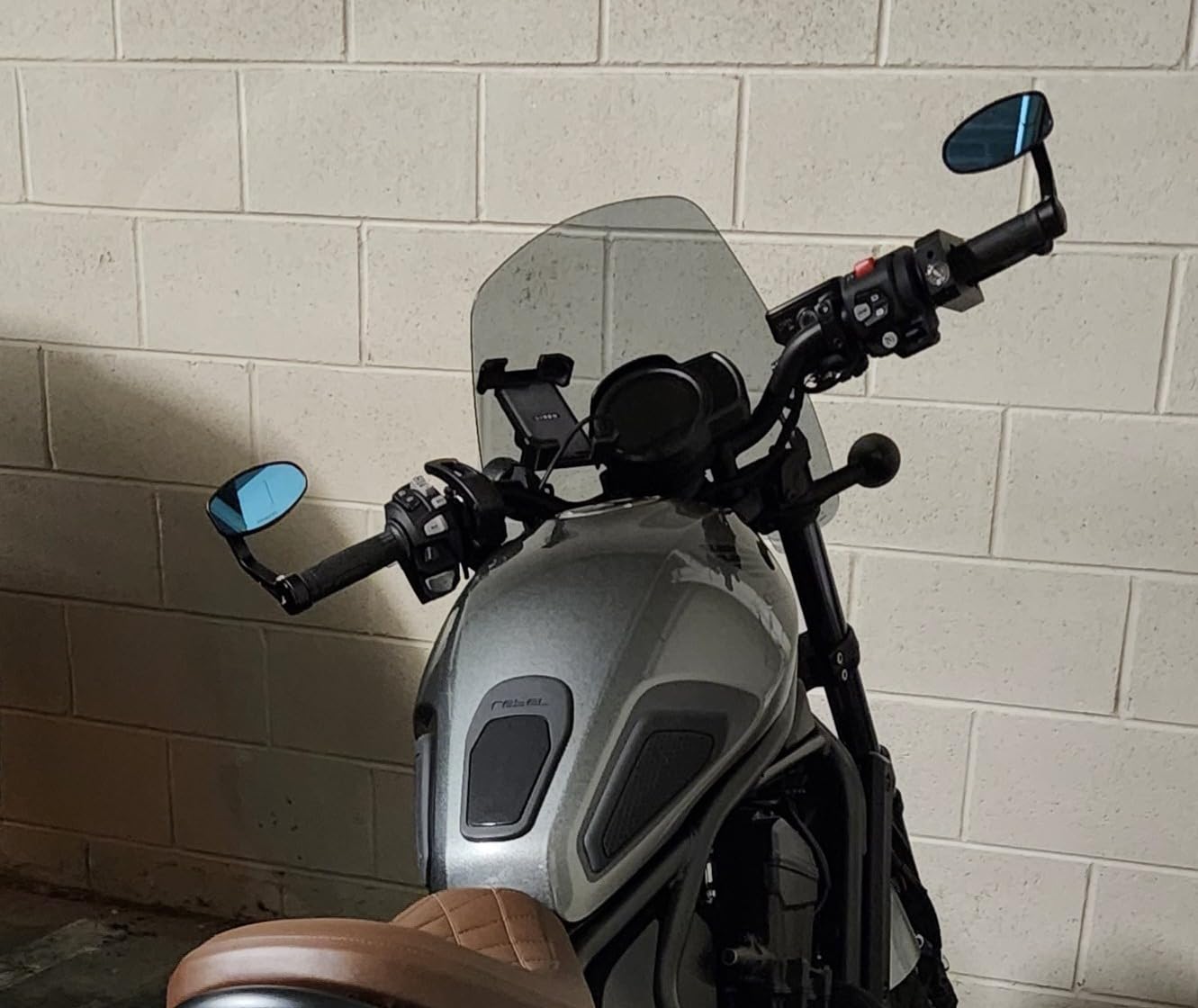 KEMIMOTO Motorcycle Handlebar Bar End Mirror, Billet Aluminum Rearview Motorcycle End Bar Mirror Universal 7/8