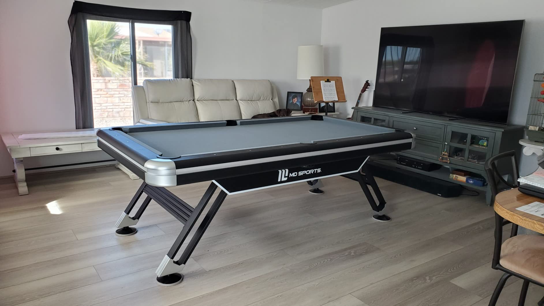 MD Sports 7.5' Titan Pool Table, Drop Pocket Billiard Table, Durable Steel Legs with Pool Ball and Cue Stick Set, Perfect for Family Game Rooms customer photo 2