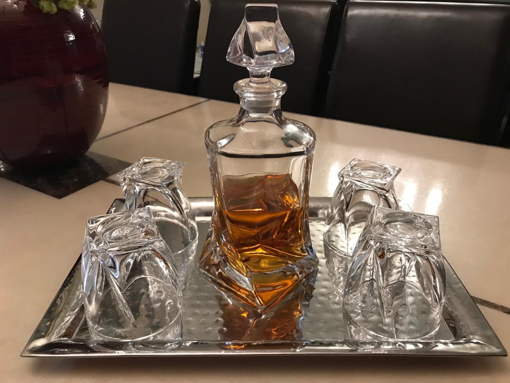 KANARS Whiskey Decanter Set, Premium Crystal Liquor Decanter with 6 Old Fashioned Glasses for Cocktail Scotch Bourbon customer photo 1