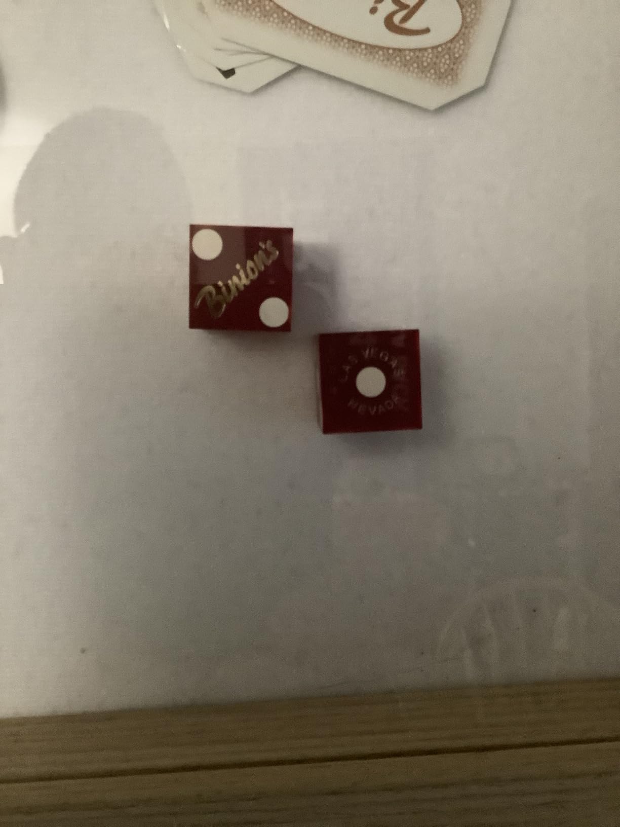 Wide Selection Authentic Las Vegas Casino Table-Played Craps Dice Pairs (Binion's - Red Frosted) customer photo 1