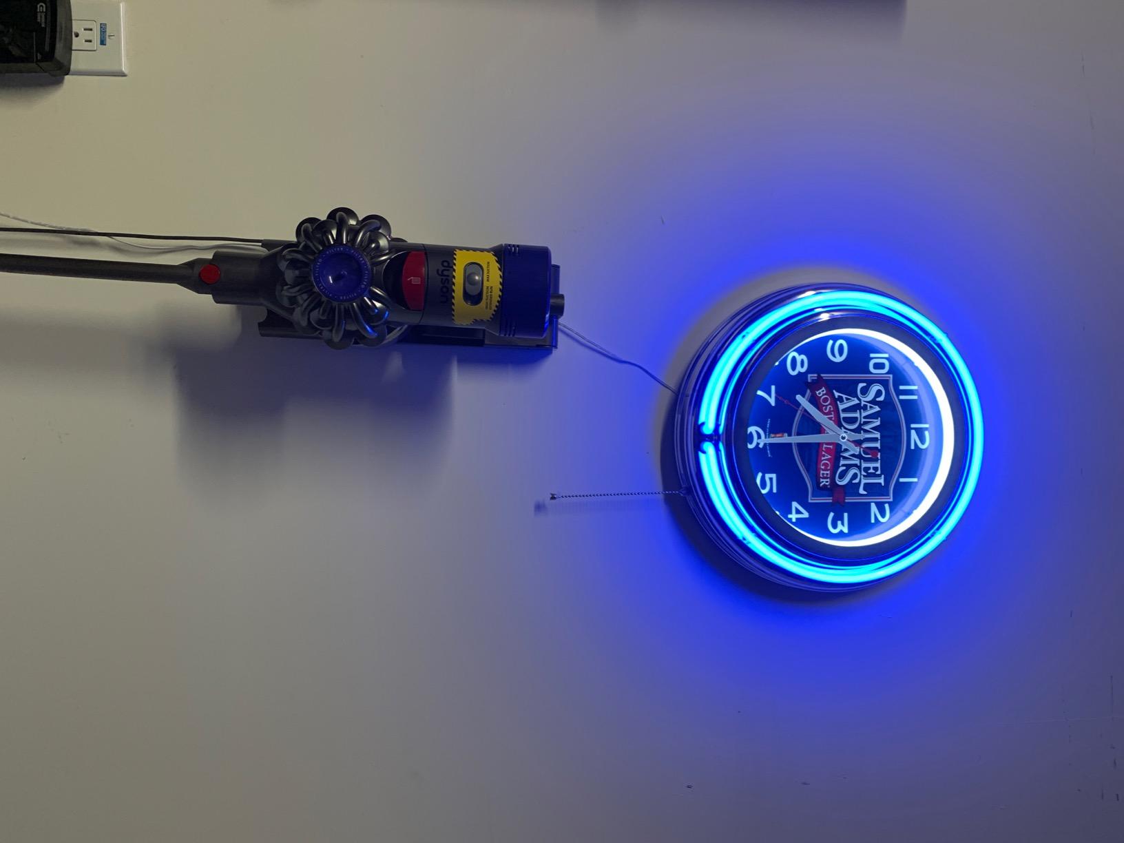 Samuel Adams Boston Lager Beer Logo Blue Double Neon Advertising Clock customer photo 2