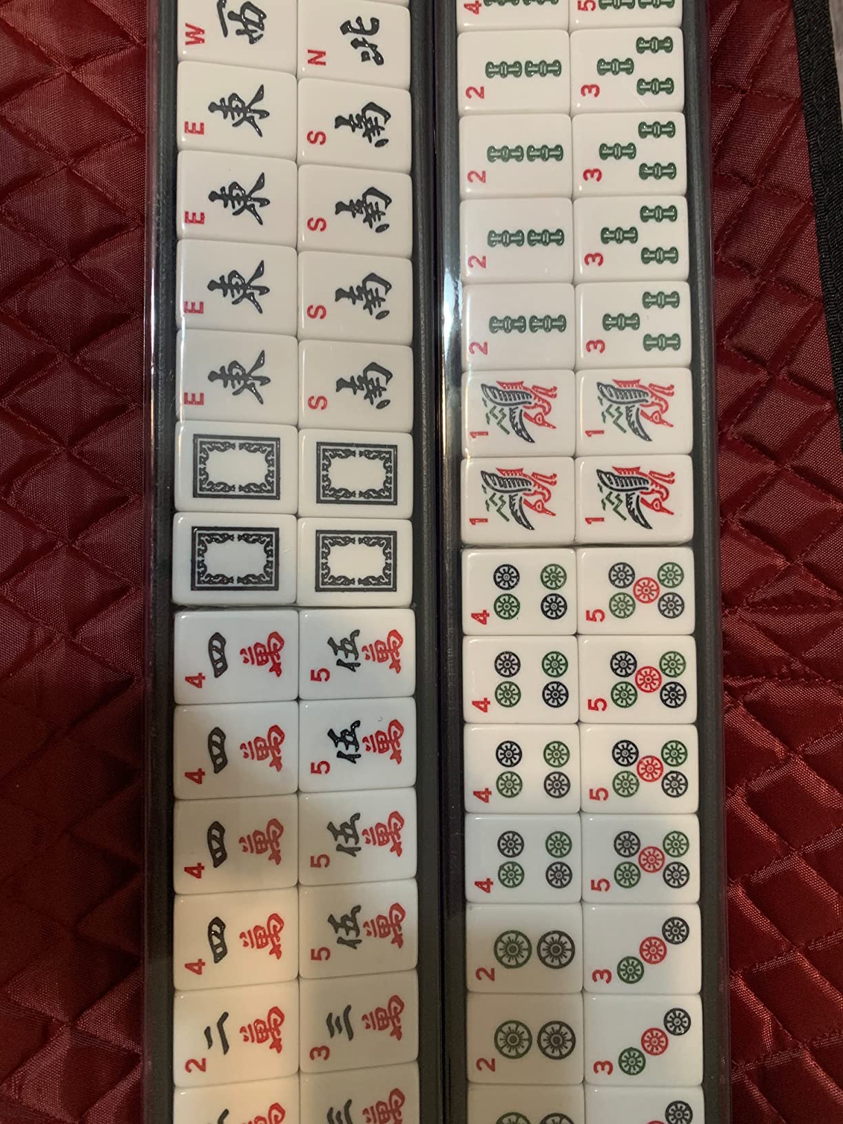 Mose Cafolo American Mahjong Set, Blue Paisley Carrying Bag, 166 Premium White Tiles, 4 All-in-One Color Rack/Pushers Complete Mahjong Tiles Set (Ma Jong, Mah-Jongg, Majiang) customer photo 1