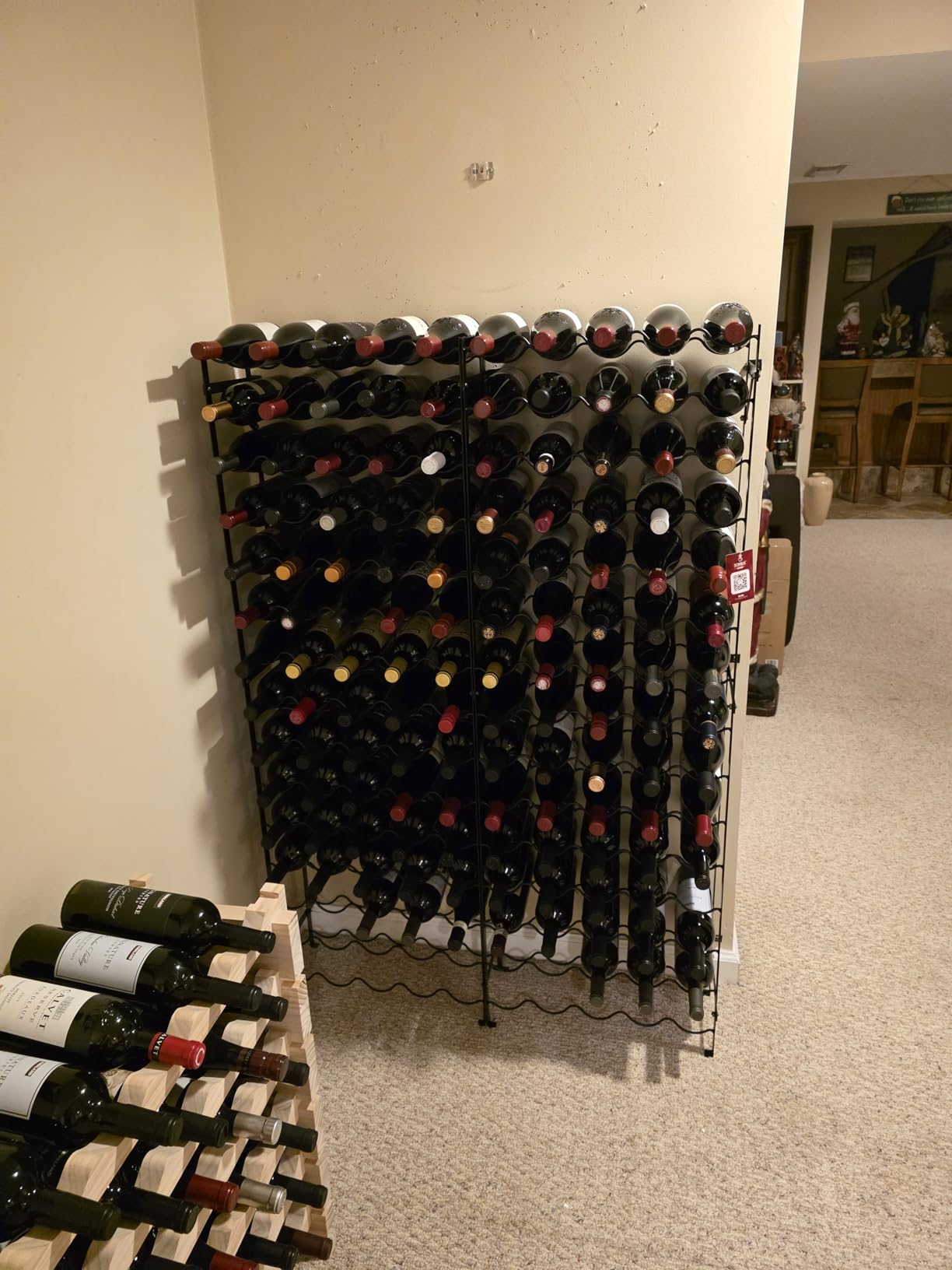Sorbus Wine Rack Freestanding Floor - Wine Bottle Holder Holds 75 Bottles of Wine - 75 Bottle Capacity Wine Storage for Any Bar, Wine Cellar, Kitchen, Dining Room customer photo 2
