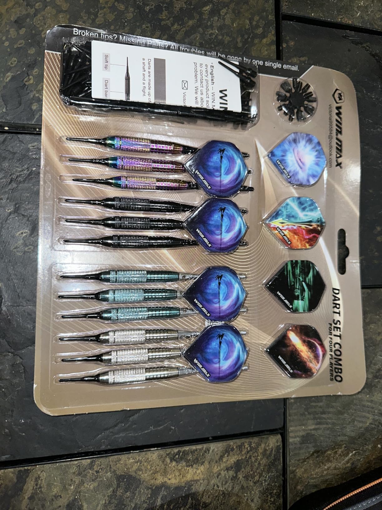 WIN.MAX Darts Plastic Tip - Soft Tip Darts Set - 12 Pcs 18 Gram with 100 Extra Dart Tips 12 Flights Flight Protectors and Wrench for Electronic Dart Board customer photo 1